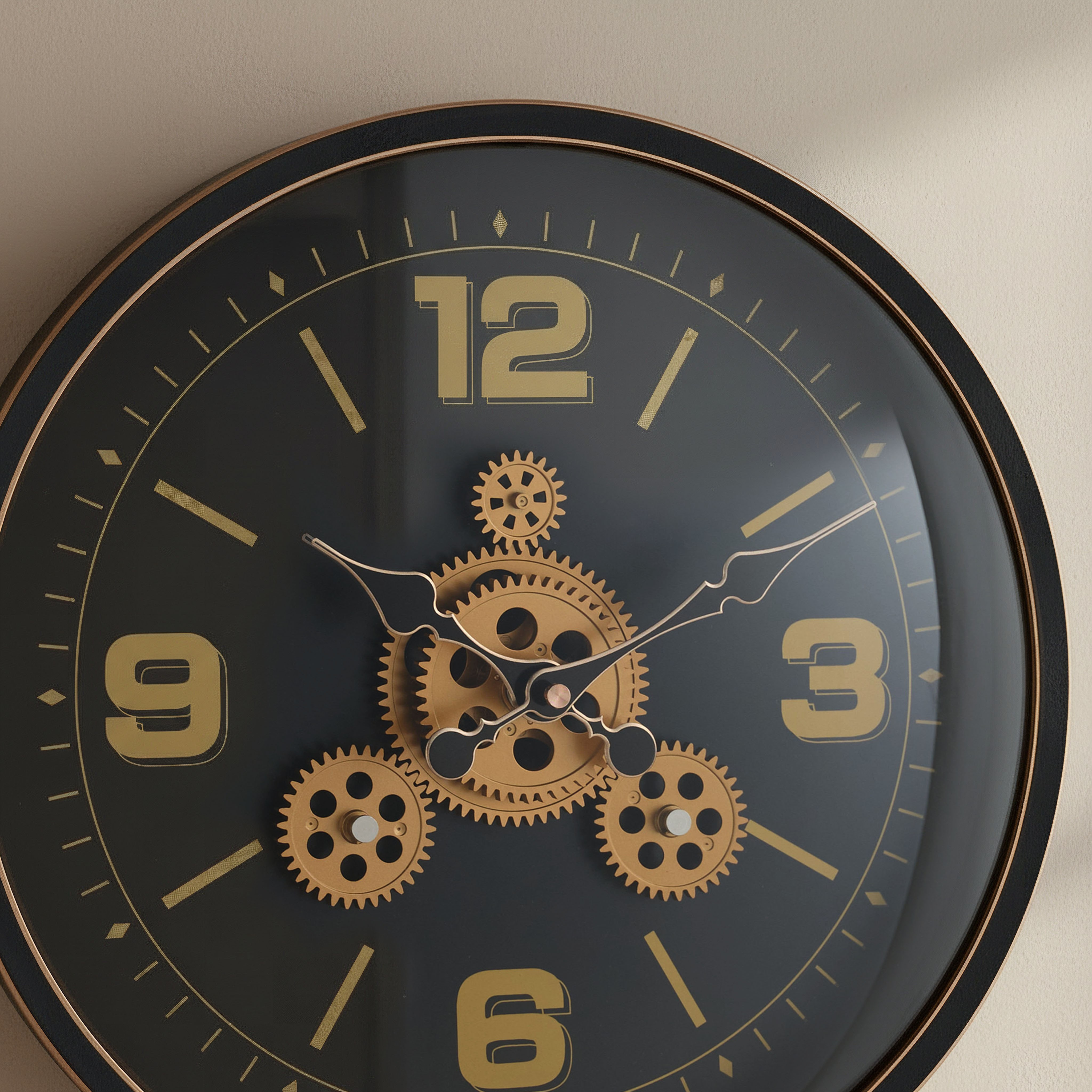 ساعة حائط ترس مزدوج من كريستين - 38x38x7.2 سم-hbxdiningroom-decorandaccessories-clocks-image-2