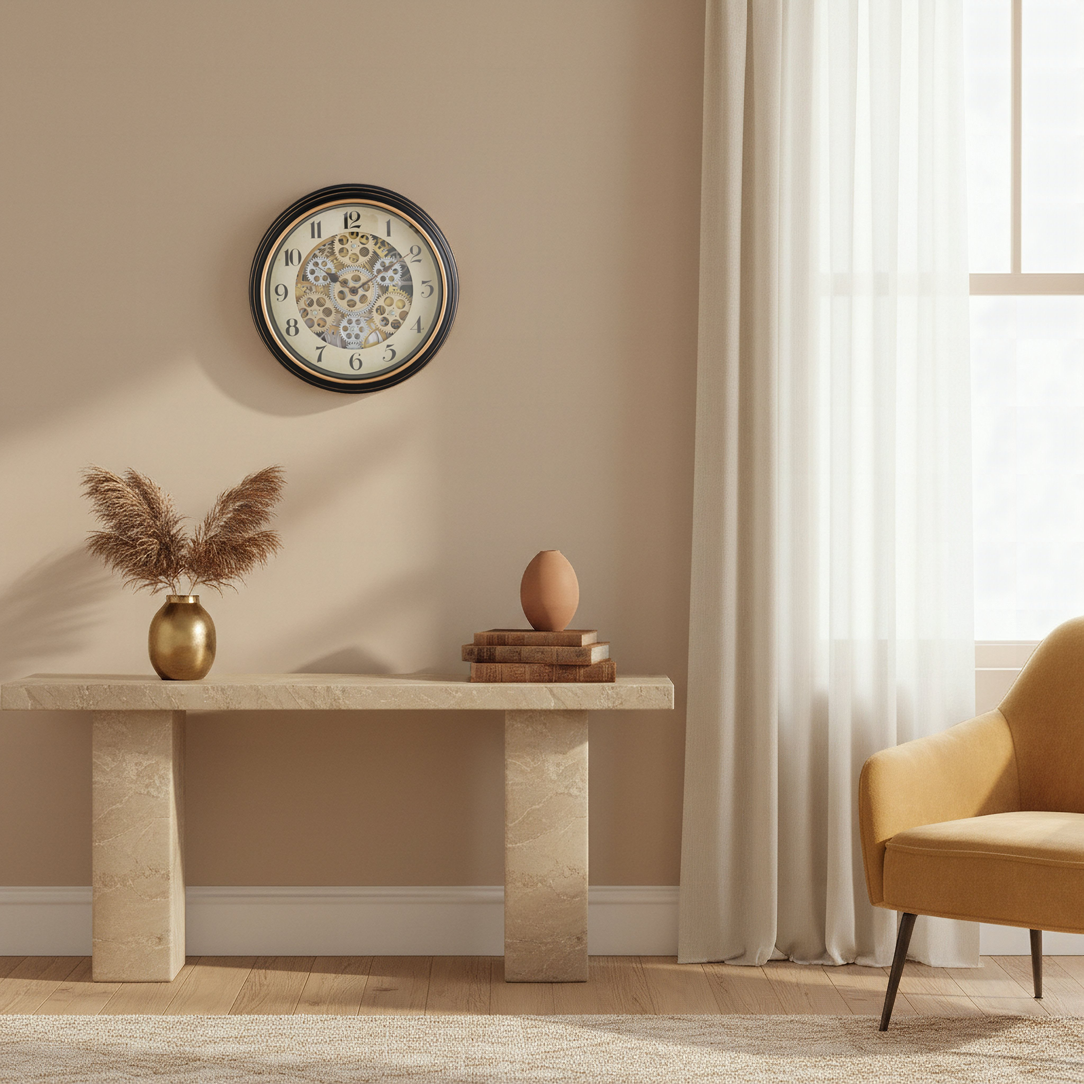 Cristine Gear Wall Clock - 40x40x7.2 cm-hbxdiningroom-decorandaccessories-clocks-image-4