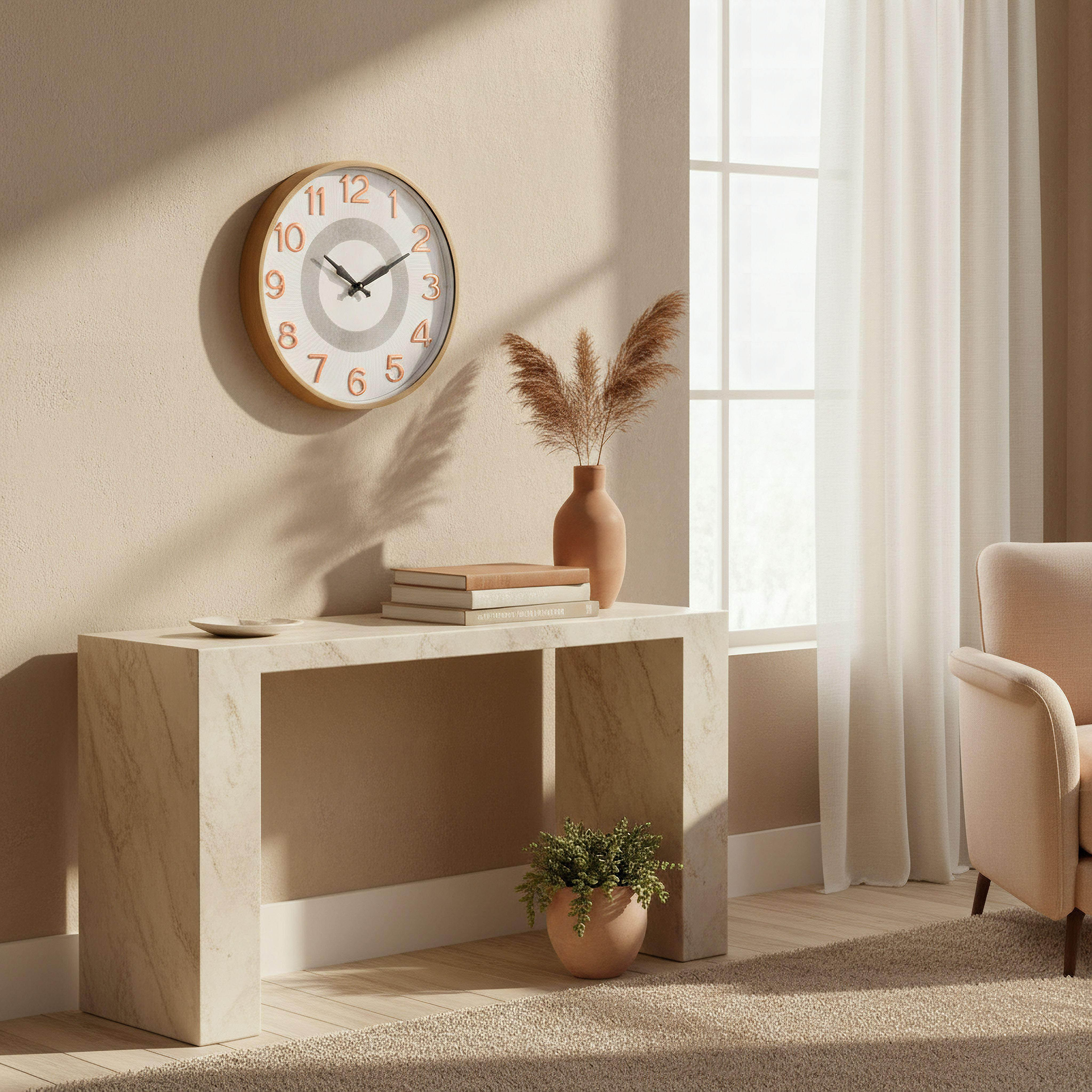 Cristine Round Wall Clock - 50x50x5.2 cm-hbxdiningroom-decorandaccessories-clocks-image-4