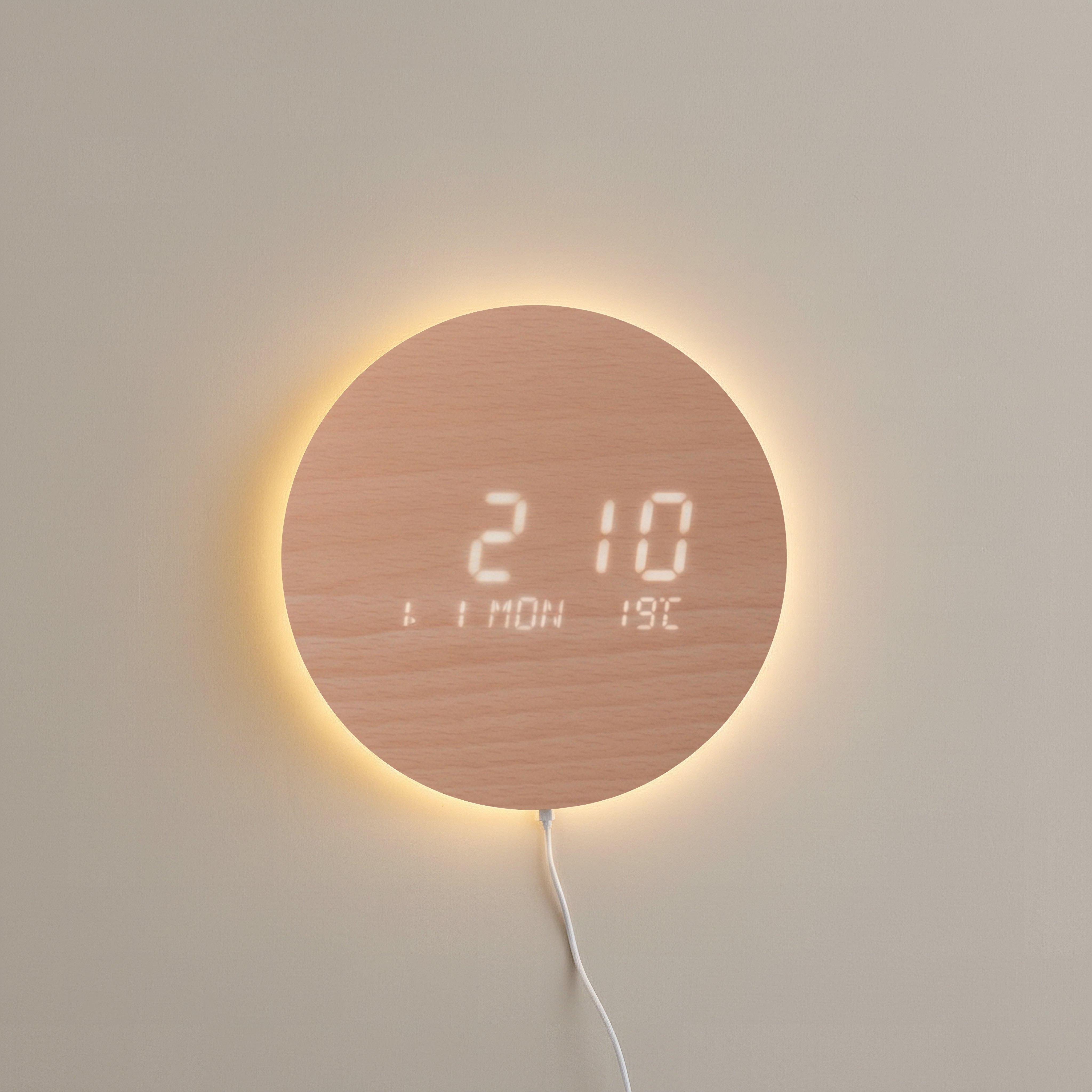 Cristine Classic LED Wall Clock with USB - 29.7x29.7x1.5 cm-hbxdiningroom-decorandaccessories-clocks-image-1