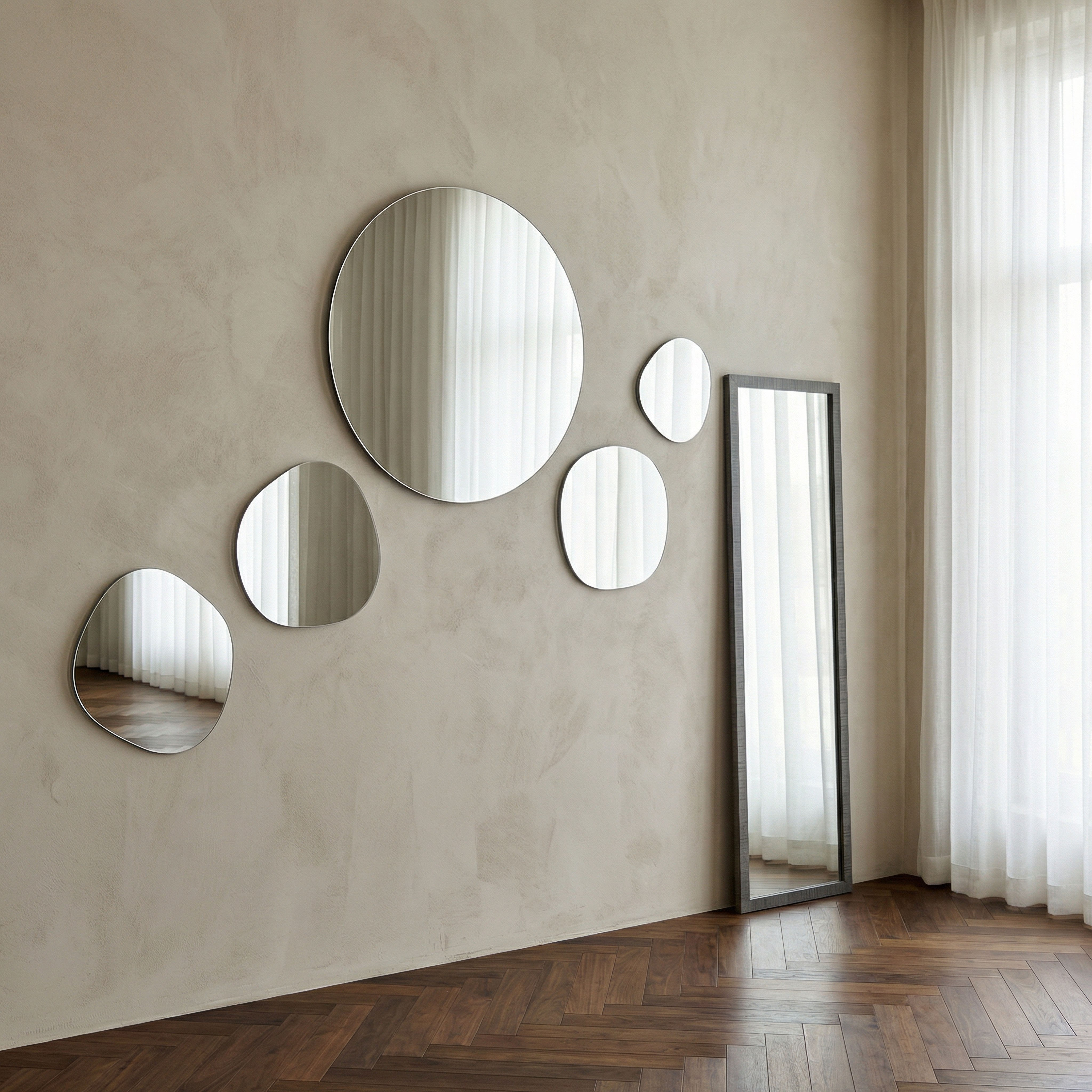 طقم مرايا ديكور دائرية بيسك 4 قطع من ريناتا أمبر - 30×30 سم-hbxhomeware-hbxdecorandfurnishings-image-5