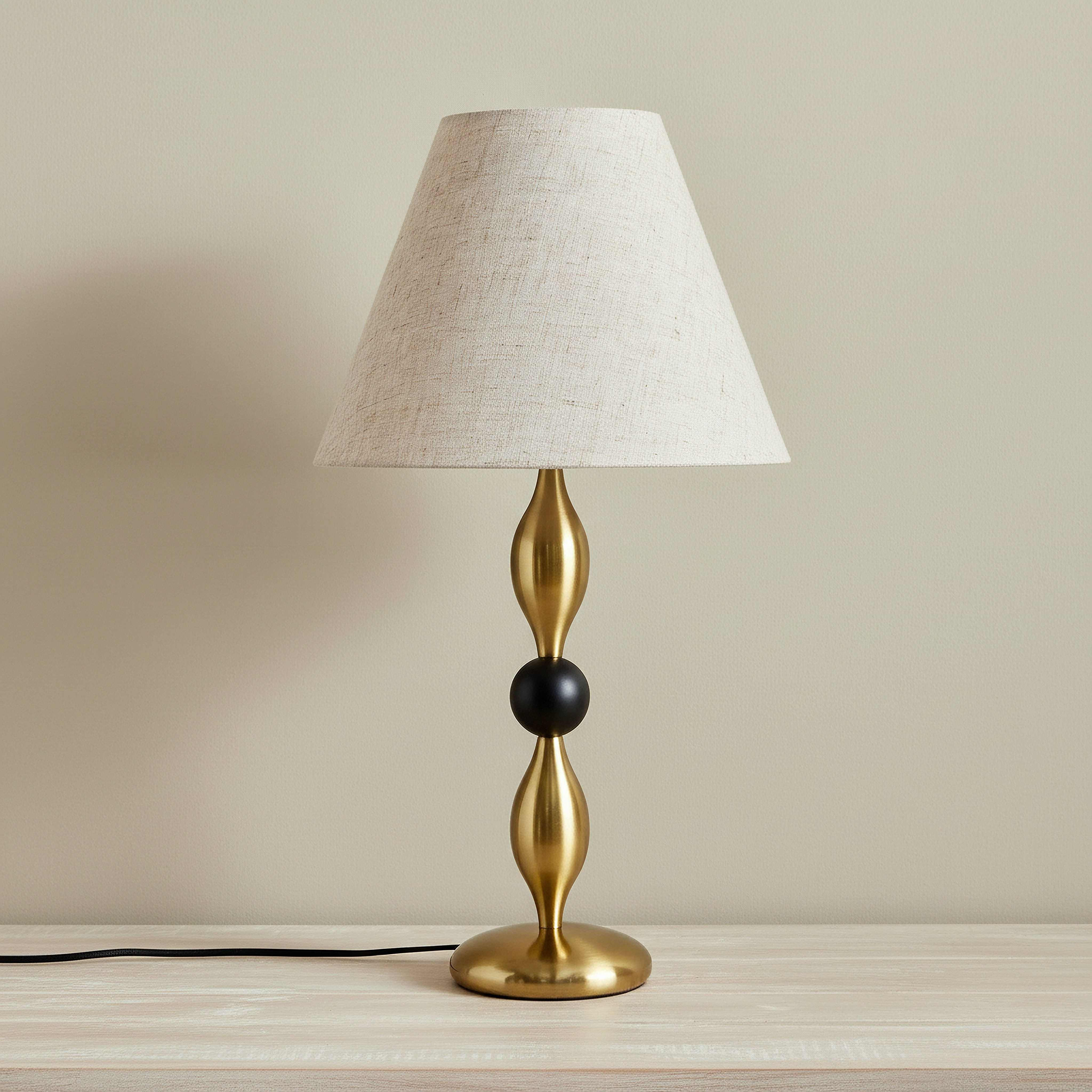 Solliet Metal Table Lamp with Linen Shade - 33x59 cm-hbxbedroom-lighting-tablelamps-image-1