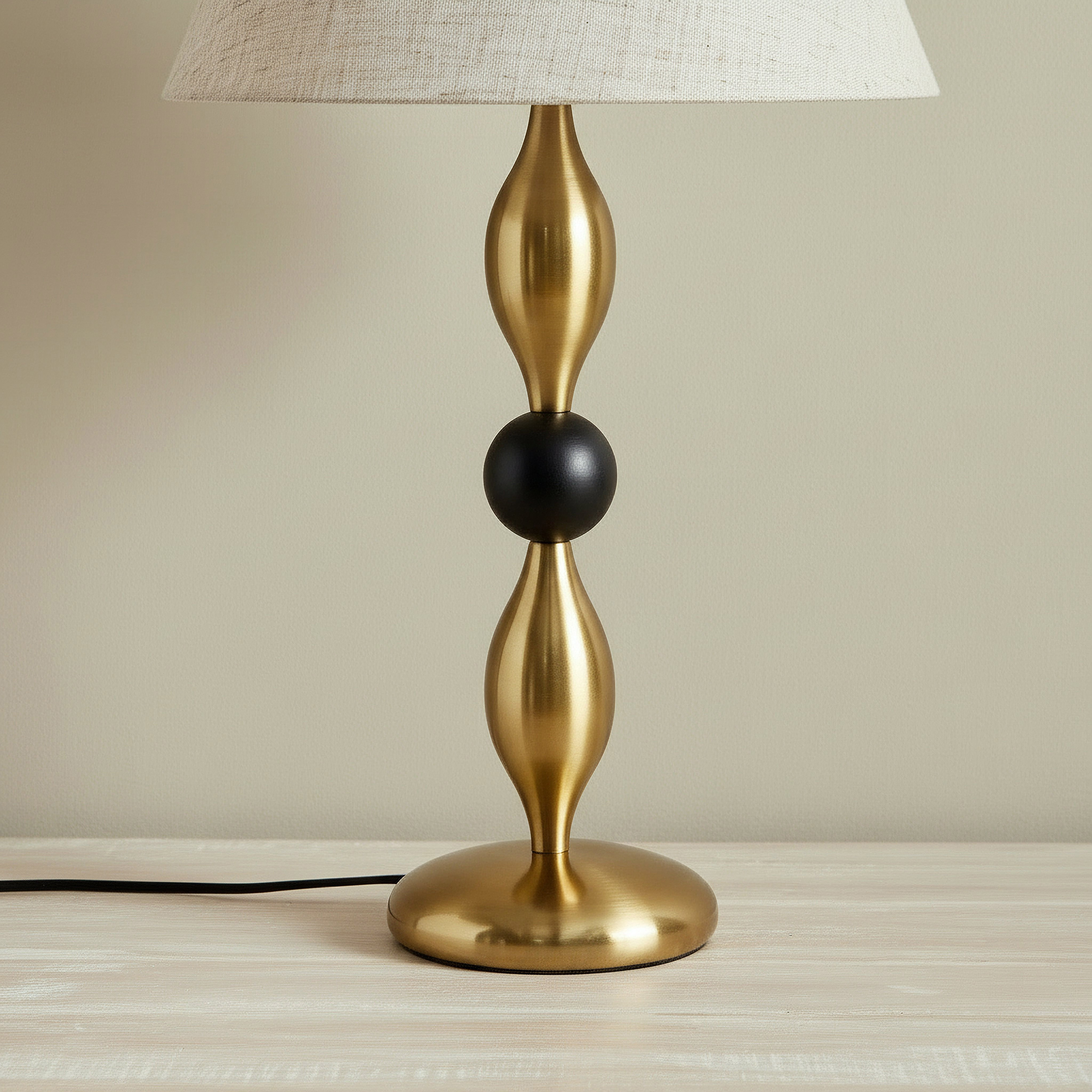 Solliet Metal Table Lamp with Linen Shade - 33x59 cm-hbxbedroom-lighting-tablelamps-image-4