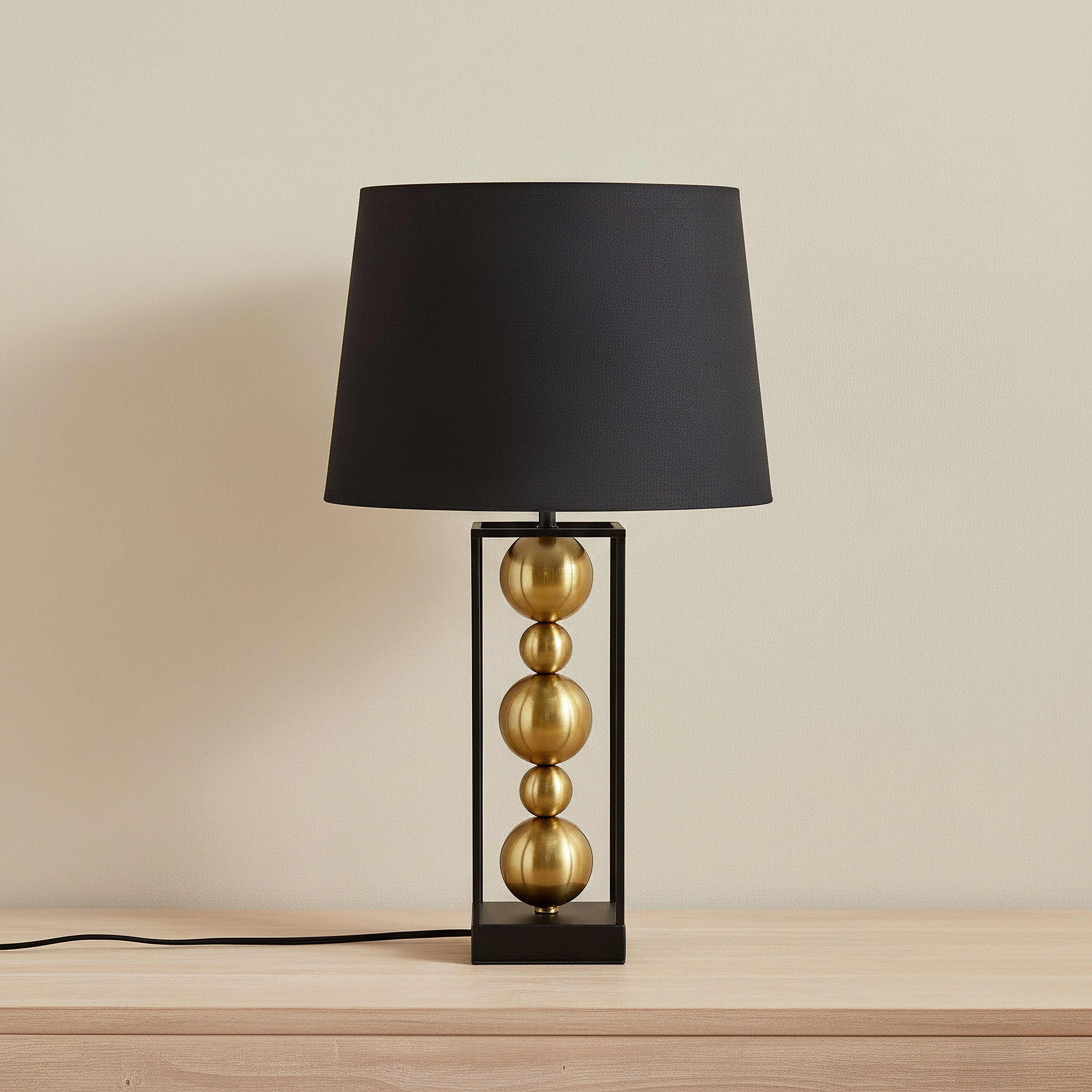 Solliet Metal Table Lamp with Linen Shade - 33x56 cm-hbxbedroom-lighting-tablelamps-image-1