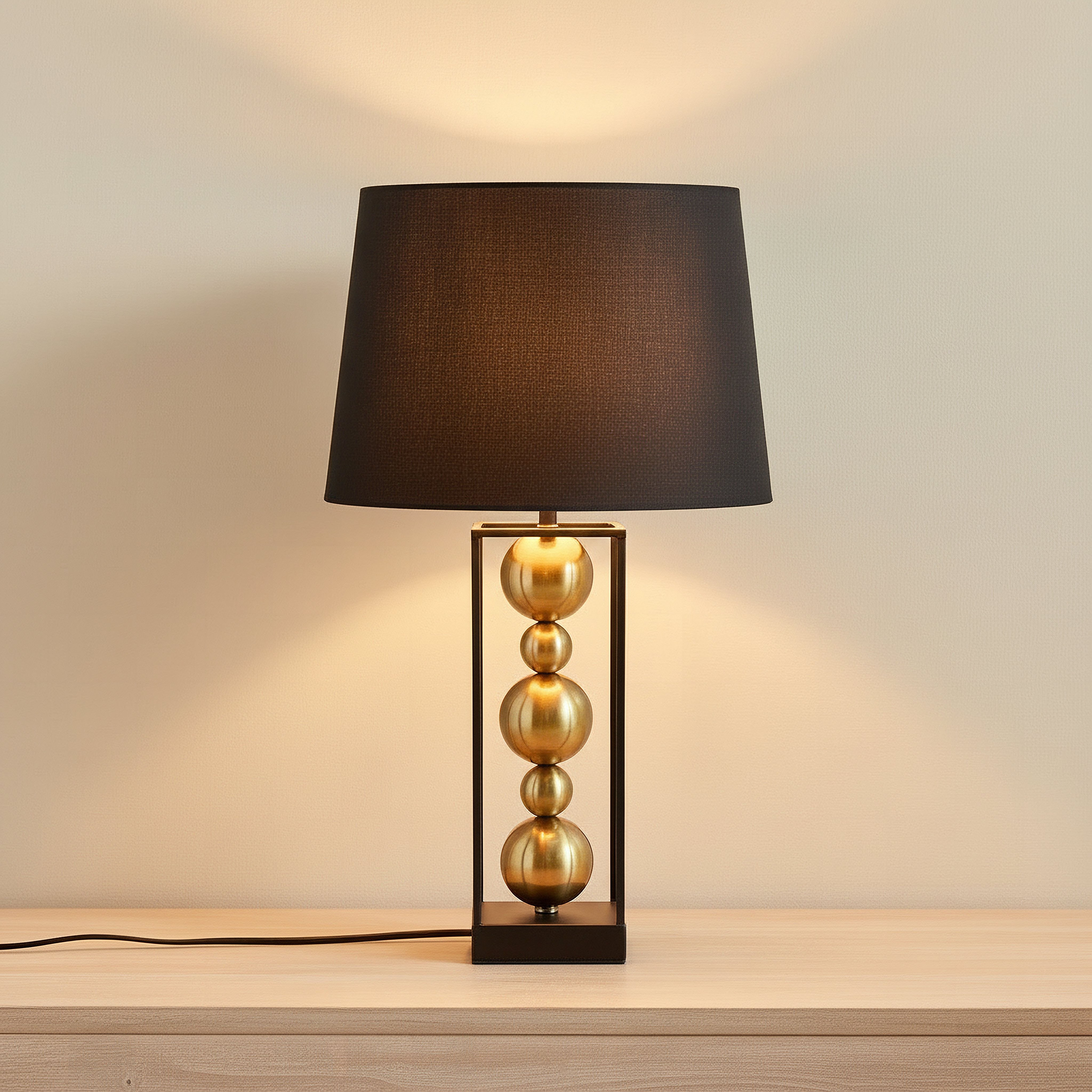 Solliet Metal Table Lamp with Linen Shade - 33x56 cm-hbxbedroom-lighting-tablelamps-image-2