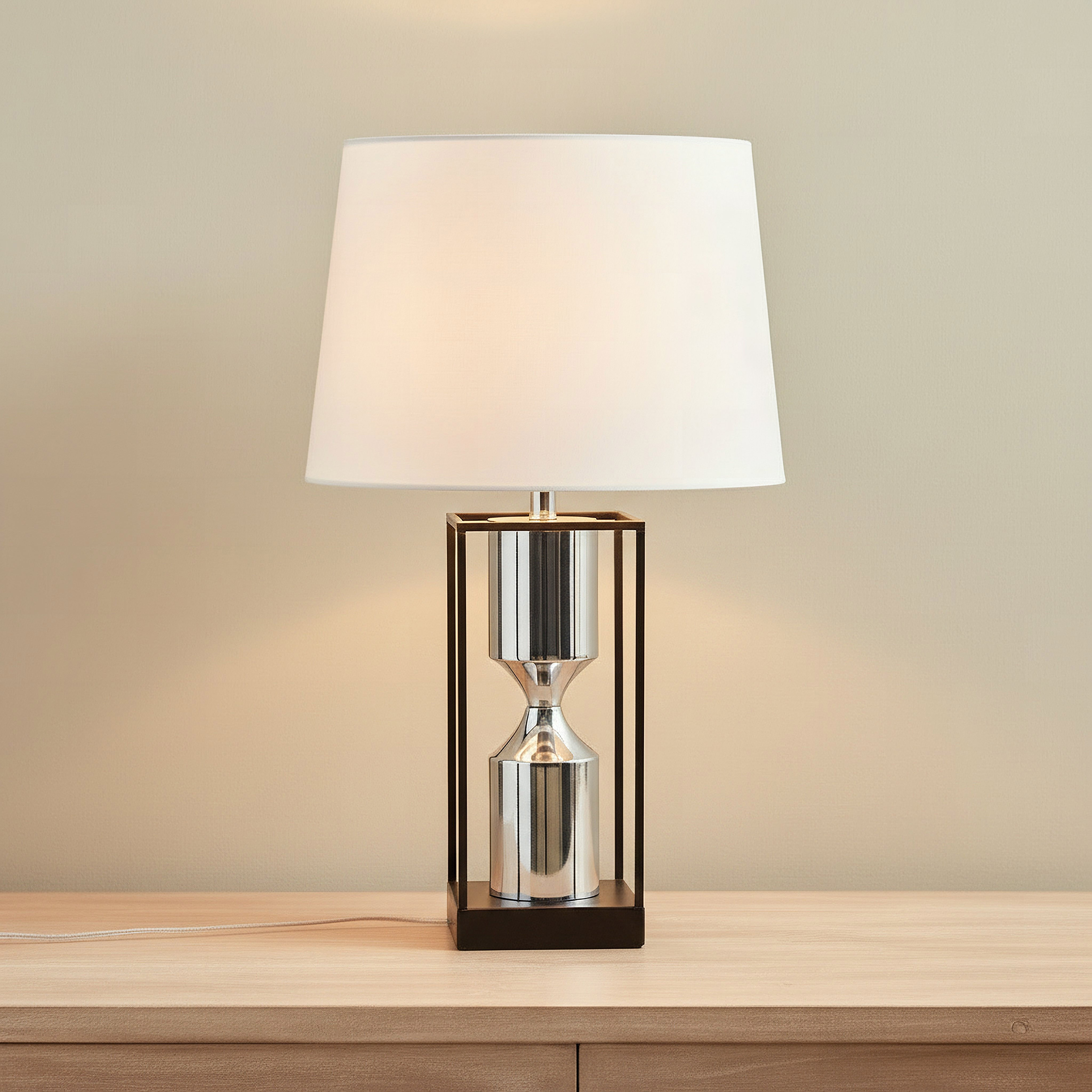 Solliet Metal Table Lamp with Linen Shade - 33x56 cm-hbxbedroom-lighting-tablelamps-image-2