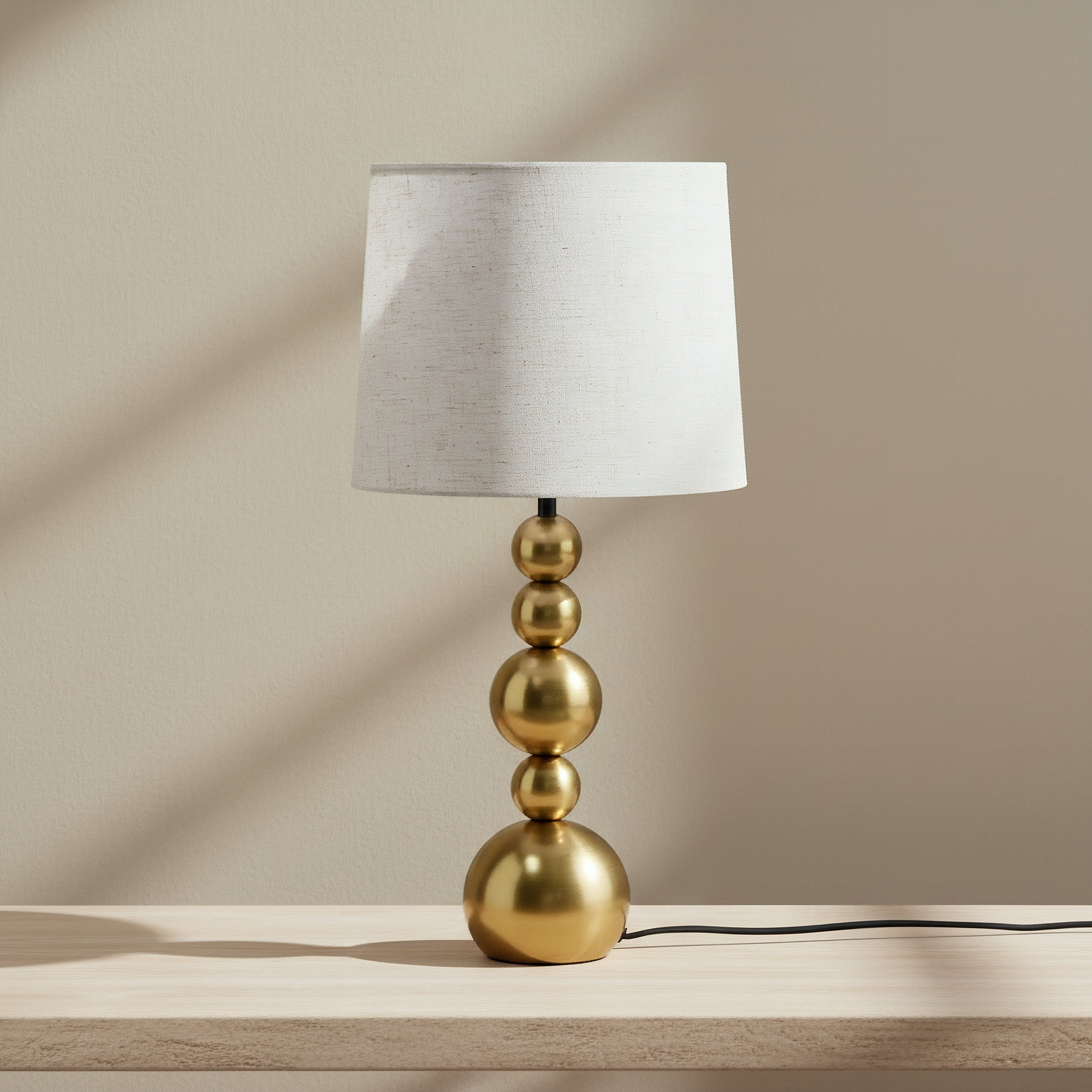 Solliet Metal Table Lamp with Linen Shade - 28x55.5 cm-hbxbedroom-lighting-tablelamps-image-1