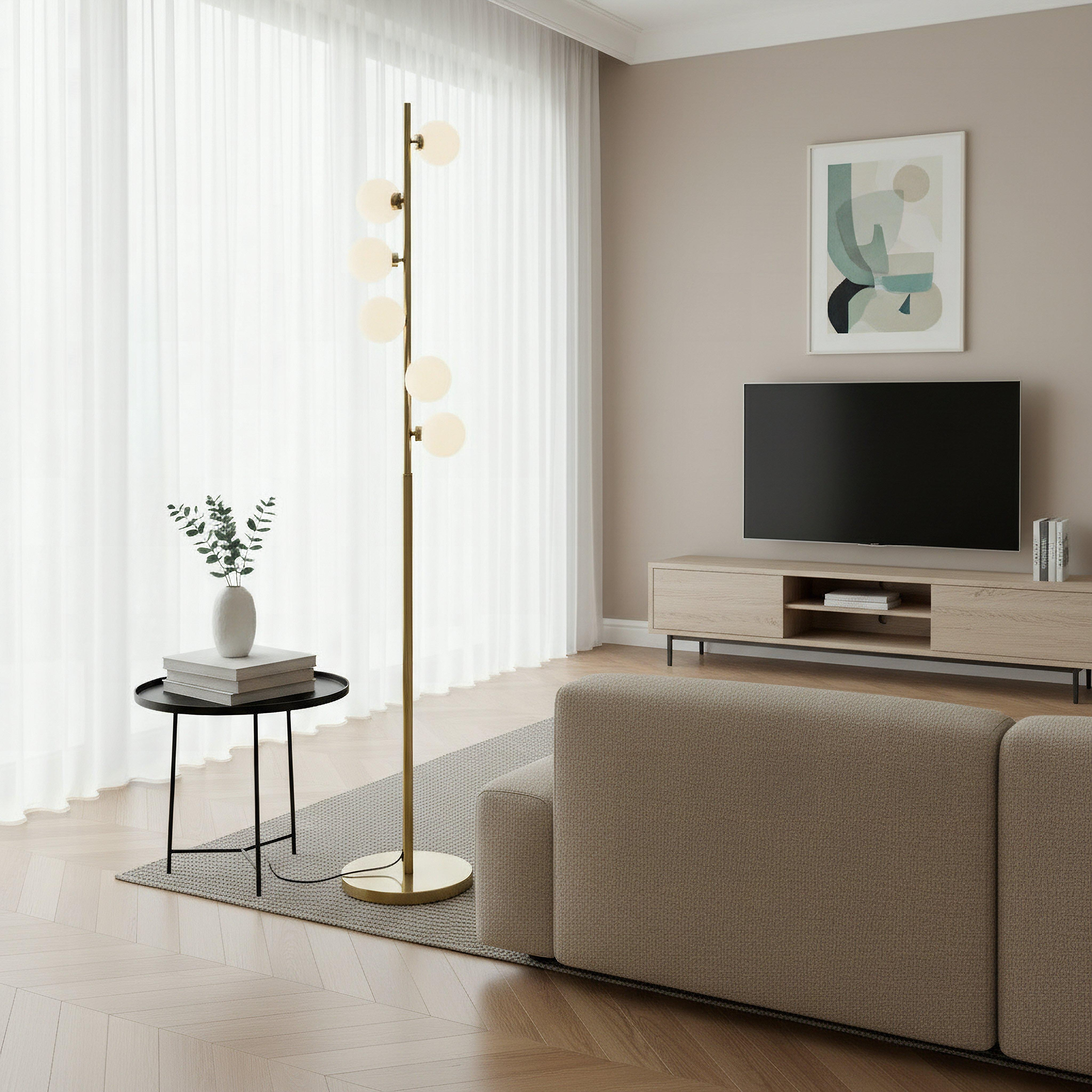 Solliet Metal Floor Lamp with 6 Glass Lights - 160 cm-hbxhomeware-hbxlivingroom-image-4