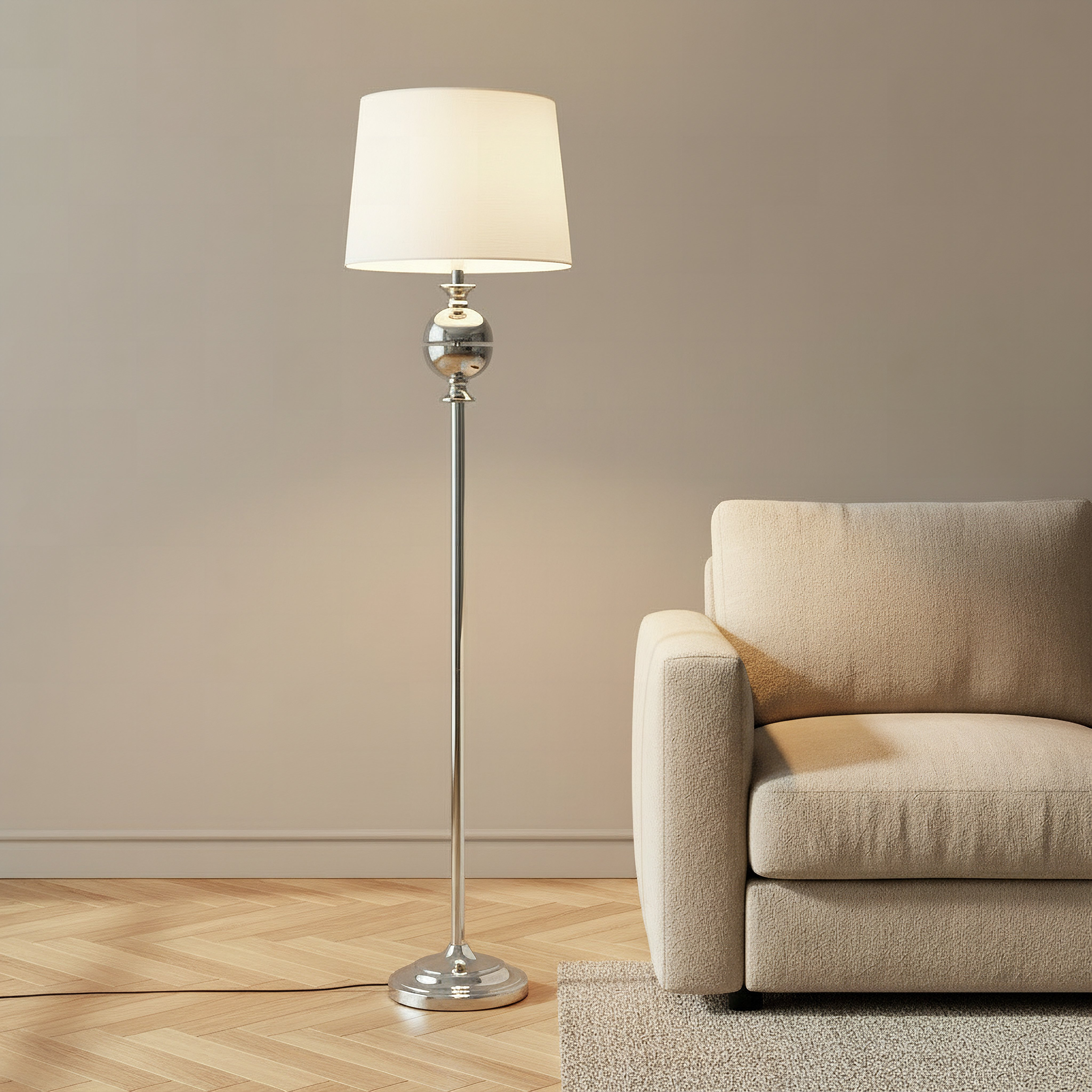 Solliet Metal Floor Lamp with Linen Shade - 38x158 cm-hbxhomeware-hbxlivingroom-image-2