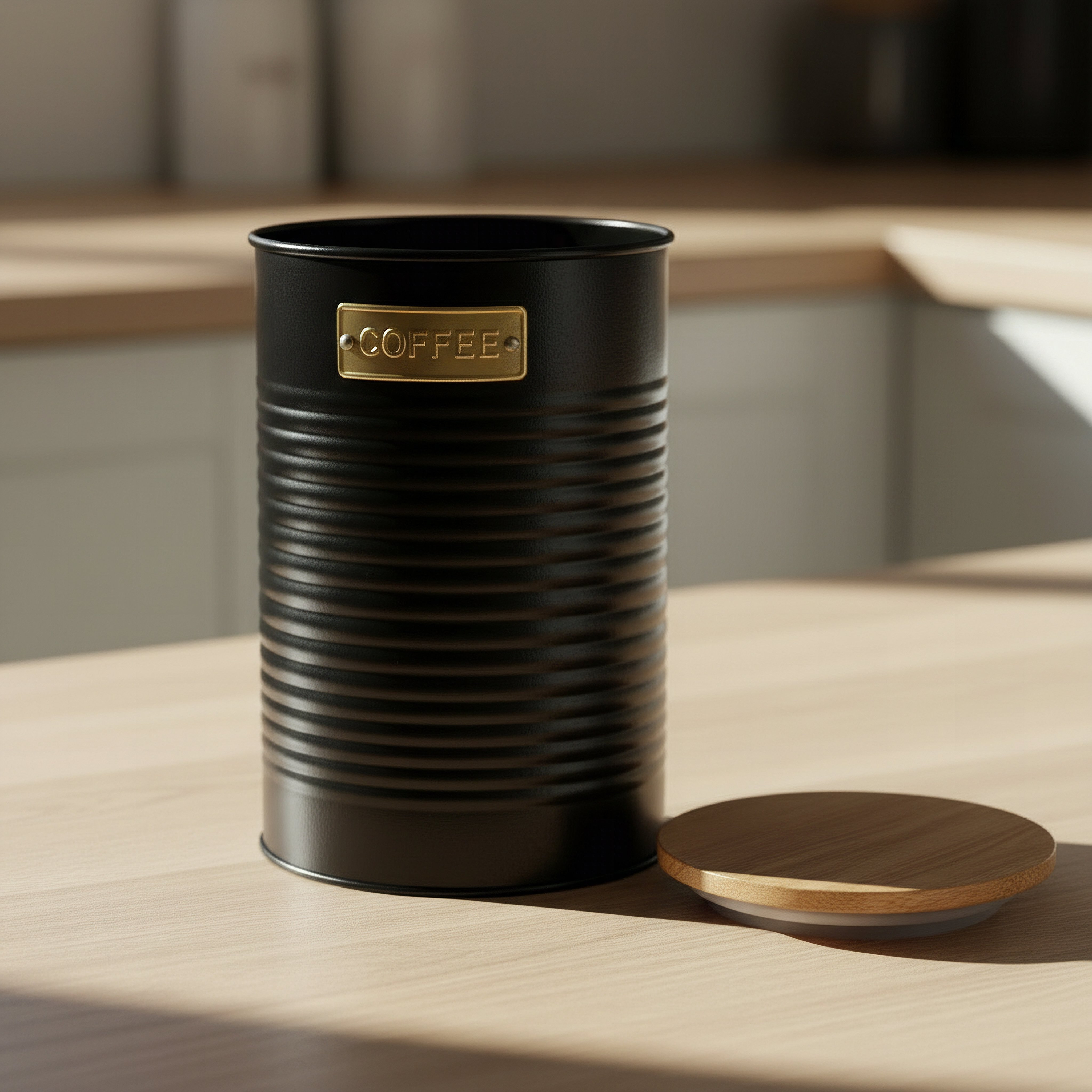 Naturalle Ribbed Coffee Canister - 11x17 cm-hbxhomeware-hbxkitchen-image-2