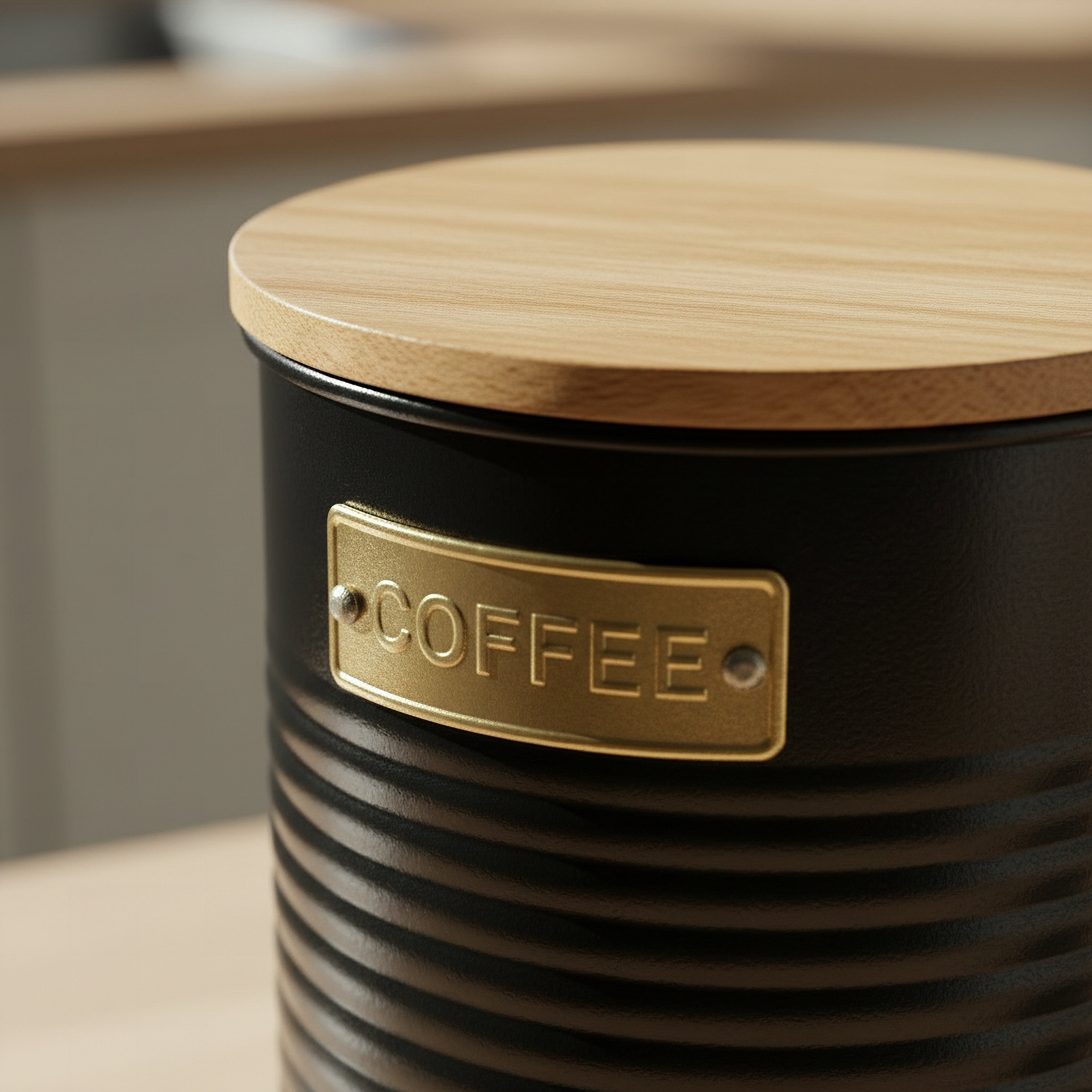 Naturalle Ribbed Coffee Canister - 11x17 cm-hbxhomeware-hbxkitchen-image-3