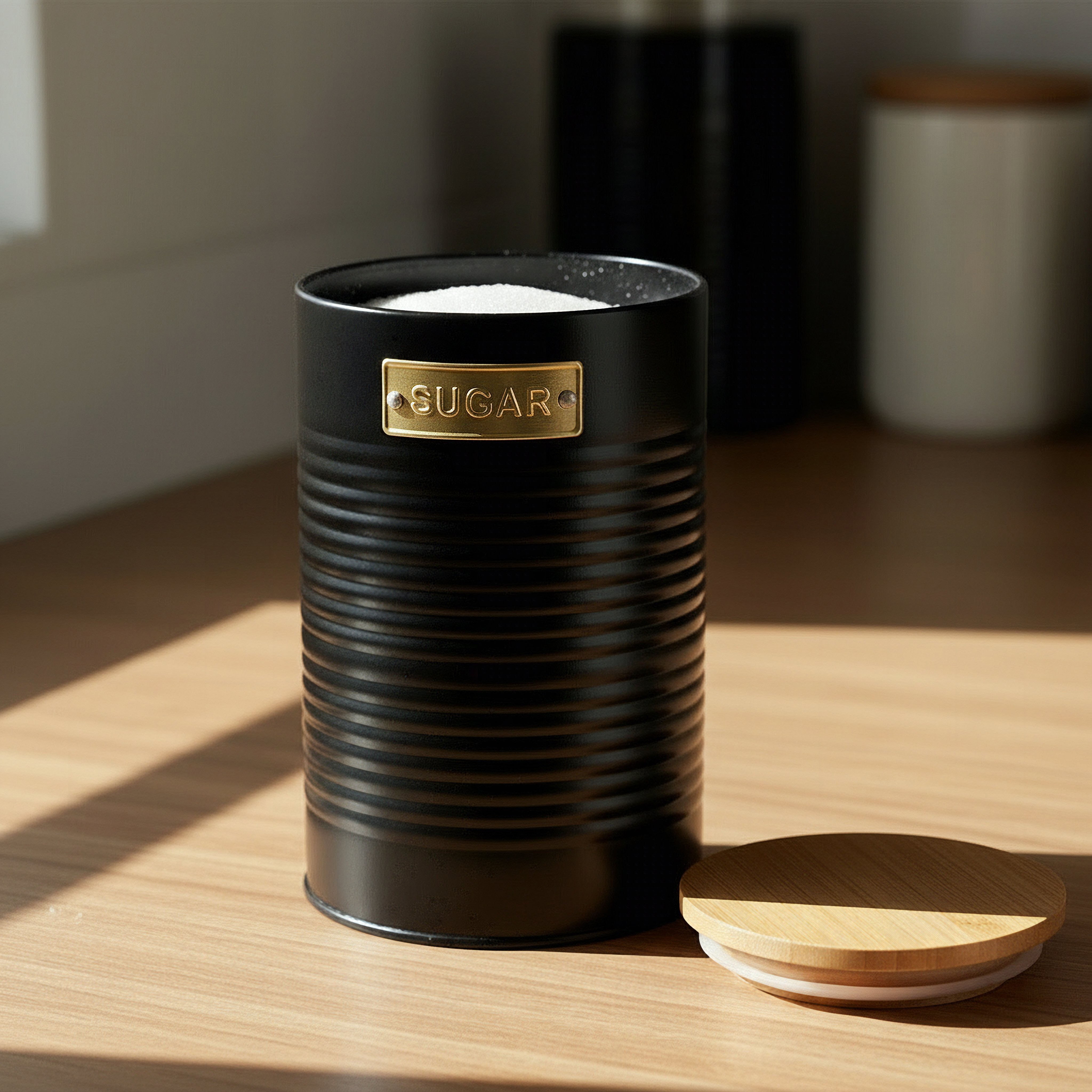 Naturalle Ribbed Sugar Canister - 11x17 cm-hbxhomeware-hbxkitchen-image-2