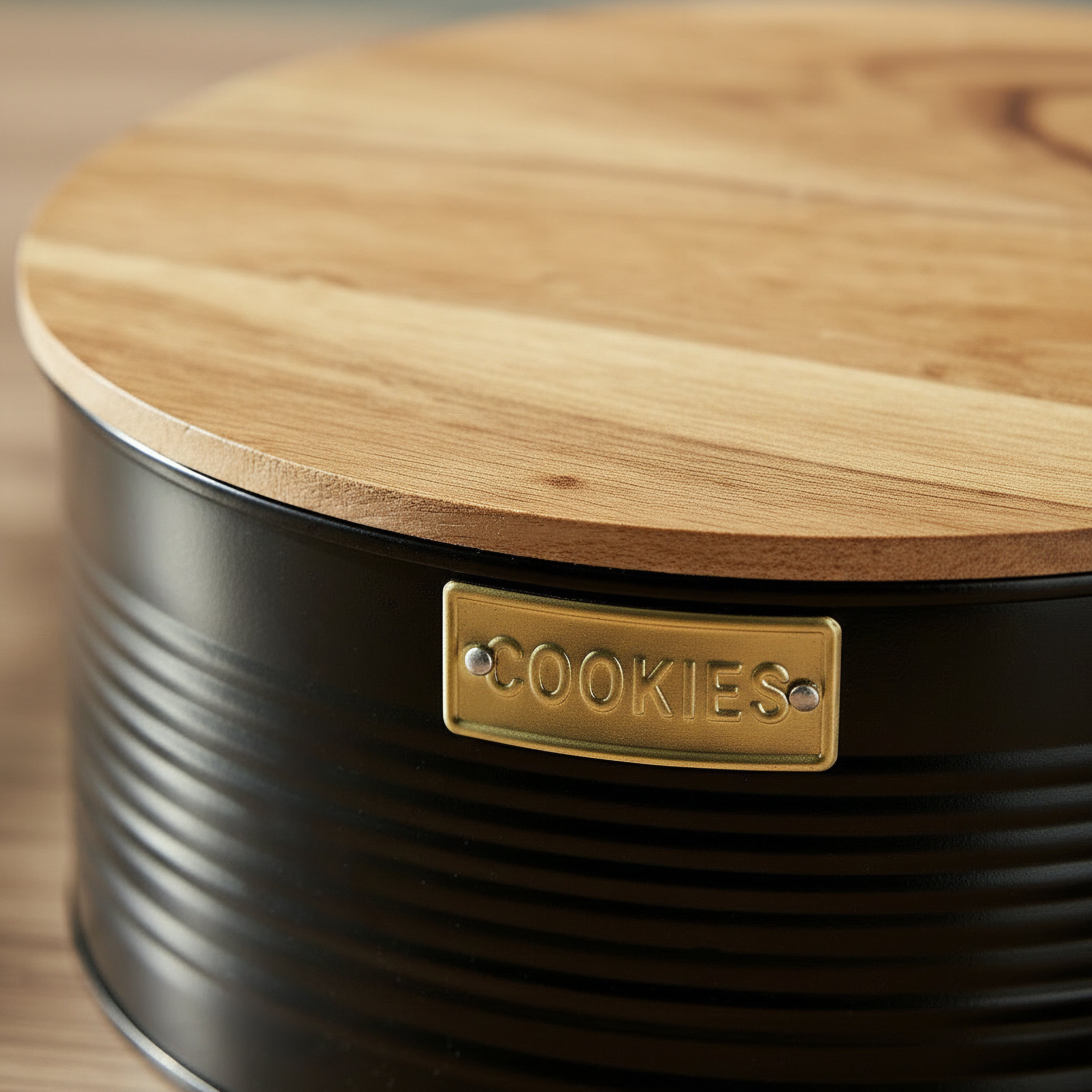 Naturalle Ribbed Cookies Canister - 23x10 cm-hbxhomeware-hbxkitchen-image-3