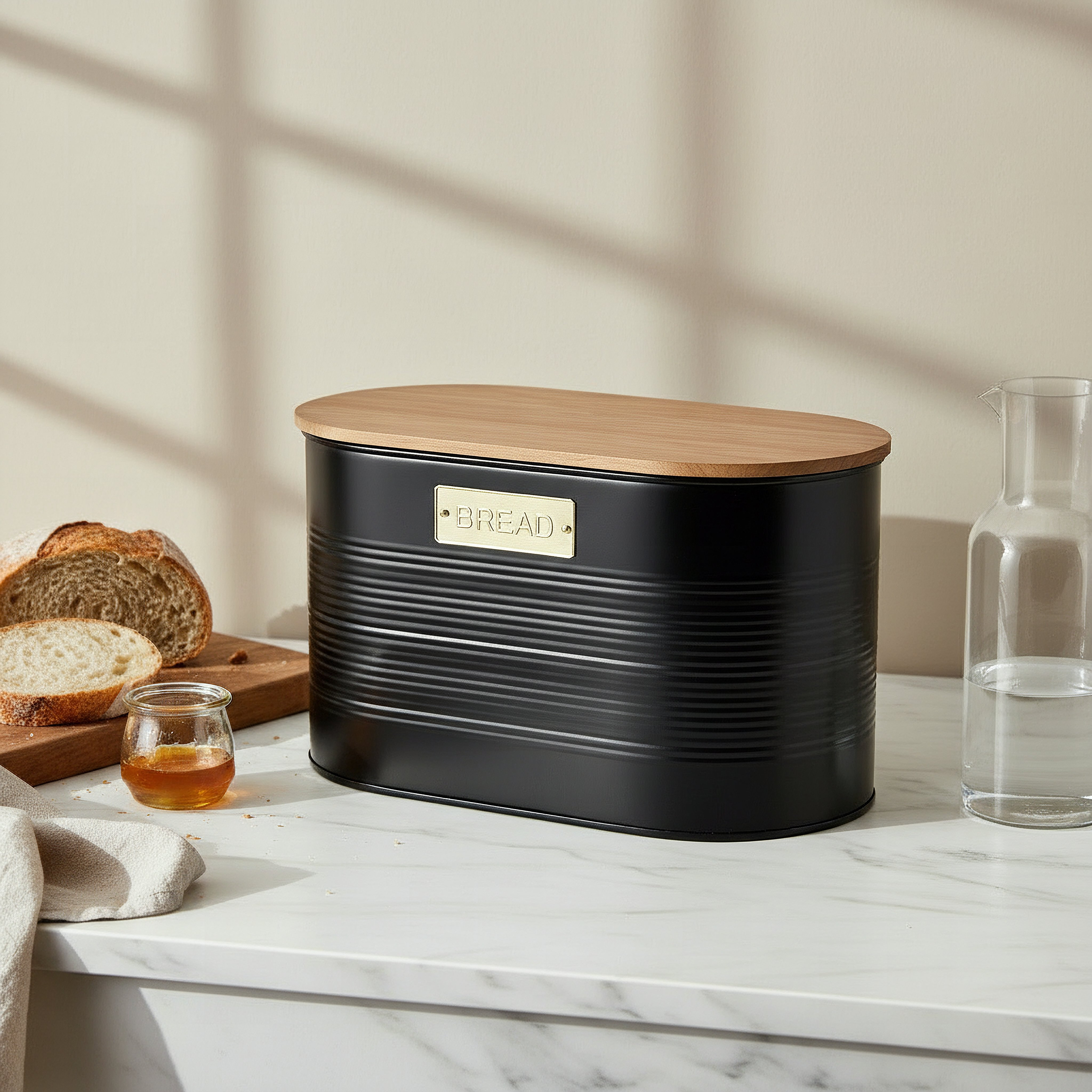 Naturalle Ribbed Bread Bin - 42.5x23x17.2 cm-hbxhomeware-hbxkitchen-image-4