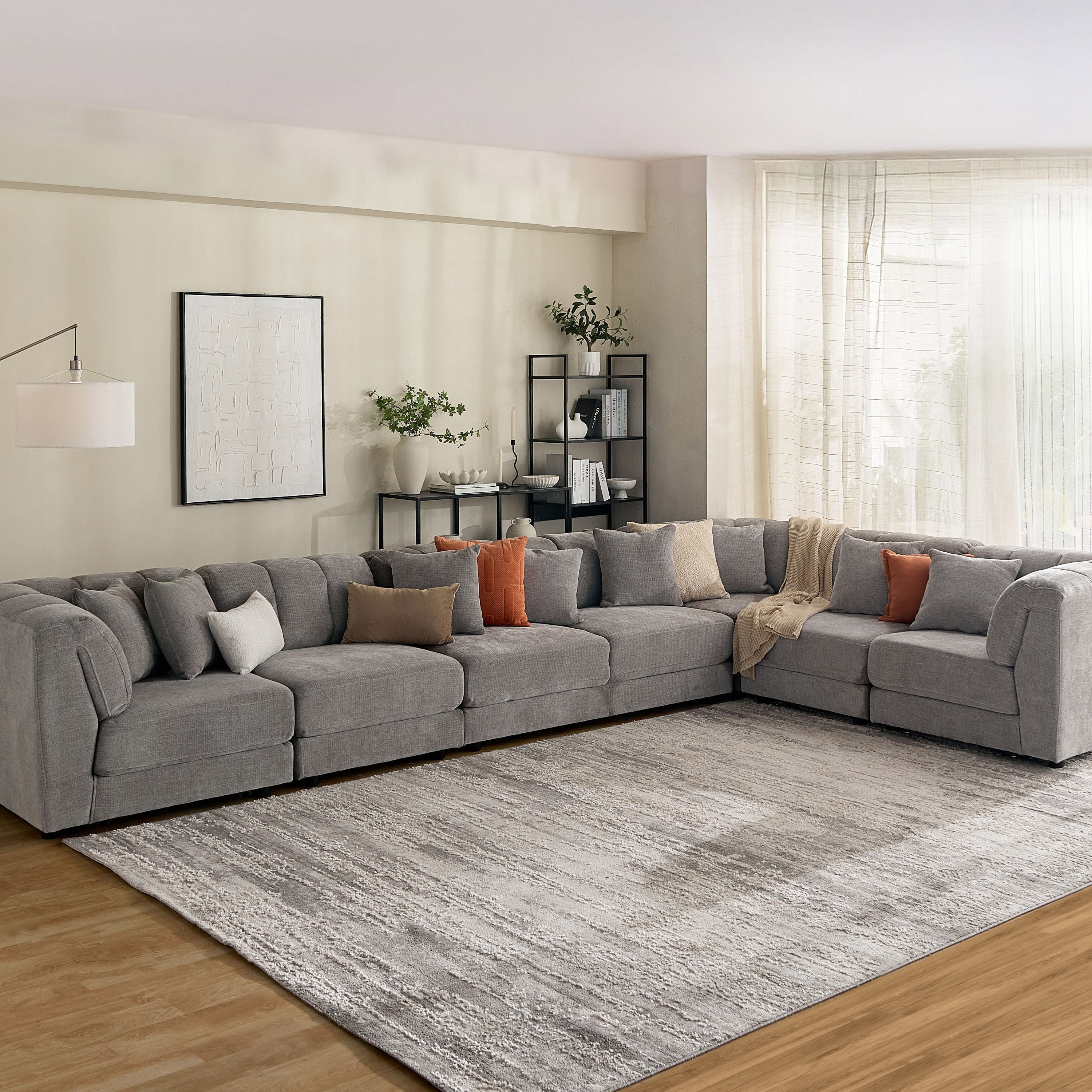 Skive Fabric Corner Sofa with 2 Cushions-hbxlivingroom-sofasandarmchairs-modularsofas-image-10