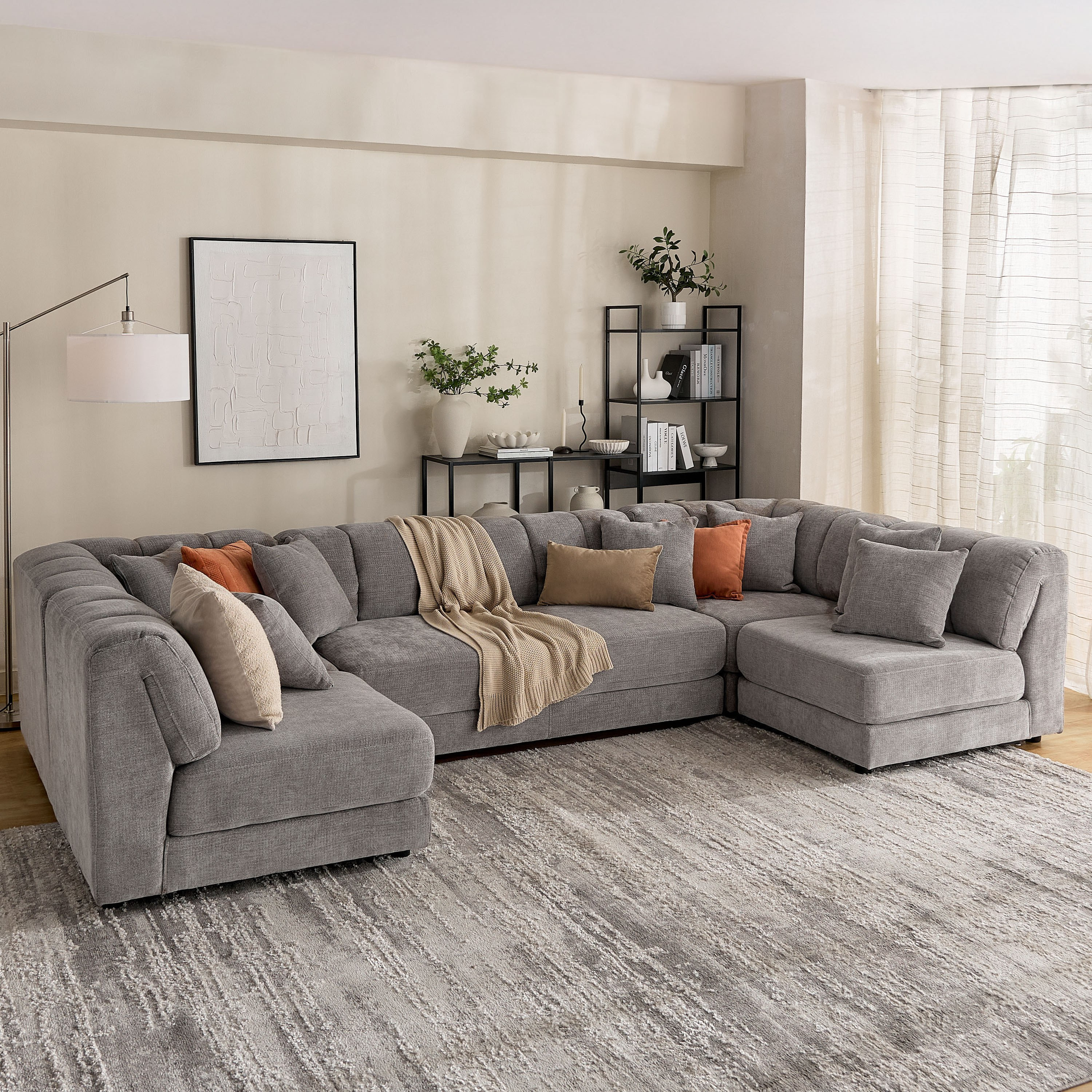 Skive Fabric Corner Sofa with 2 Cushions-hbxlivingroom-sofasandarmchairs-modularsofas-image-11