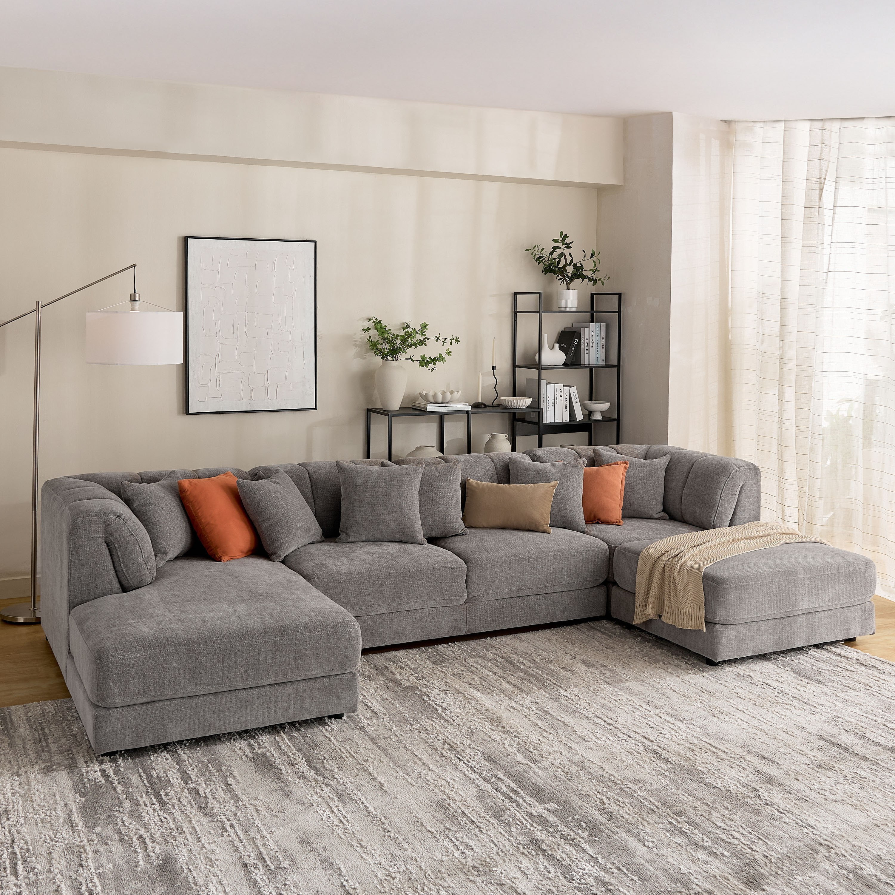 Skive Fabric Corner Sofa with 2 Cushions-hbxlivingroom-sofasandarmchairs-modularsofas-image-13