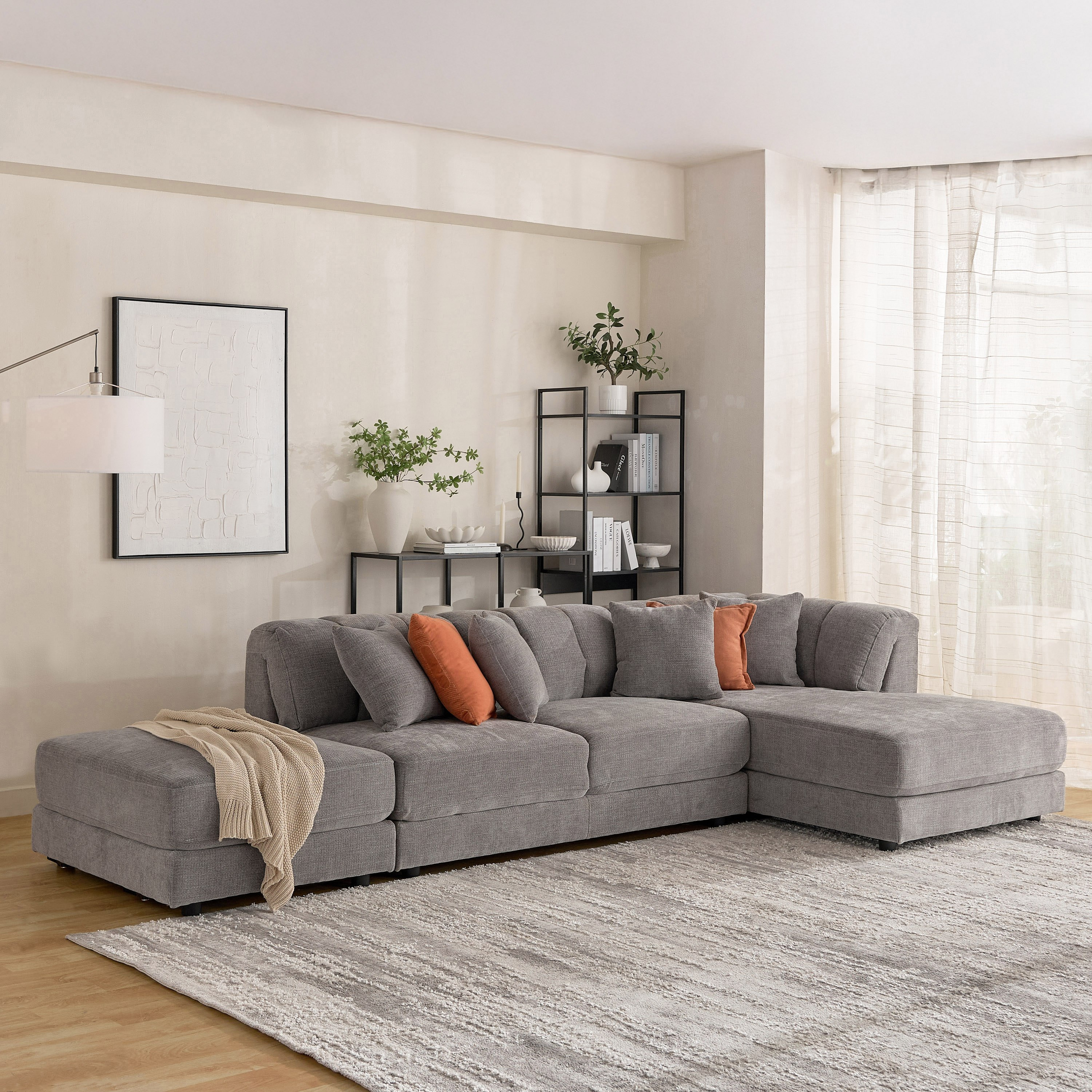 Skive Fabric Corner Sofa with 2 Cushions-hbxlivingroom-sofasandarmchairs-modularsofas-image-15