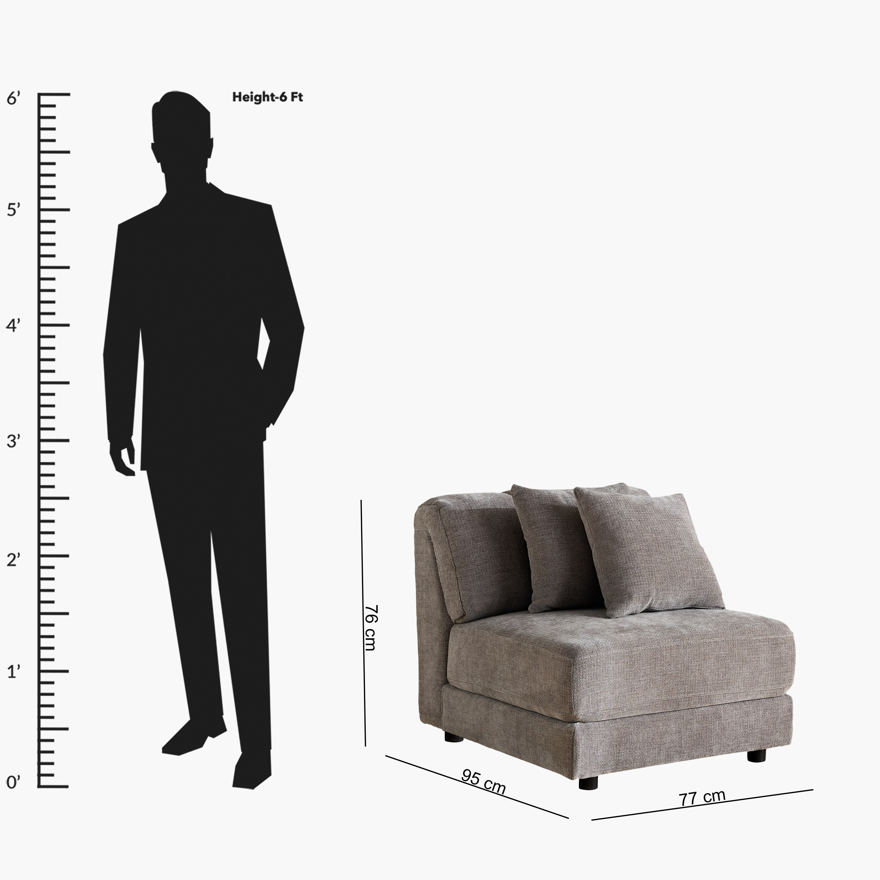 Skive Fabric Armless Chair with 2 Cushions-hbxlivingroom-sofasandarmchairs-modularsofas-image-16