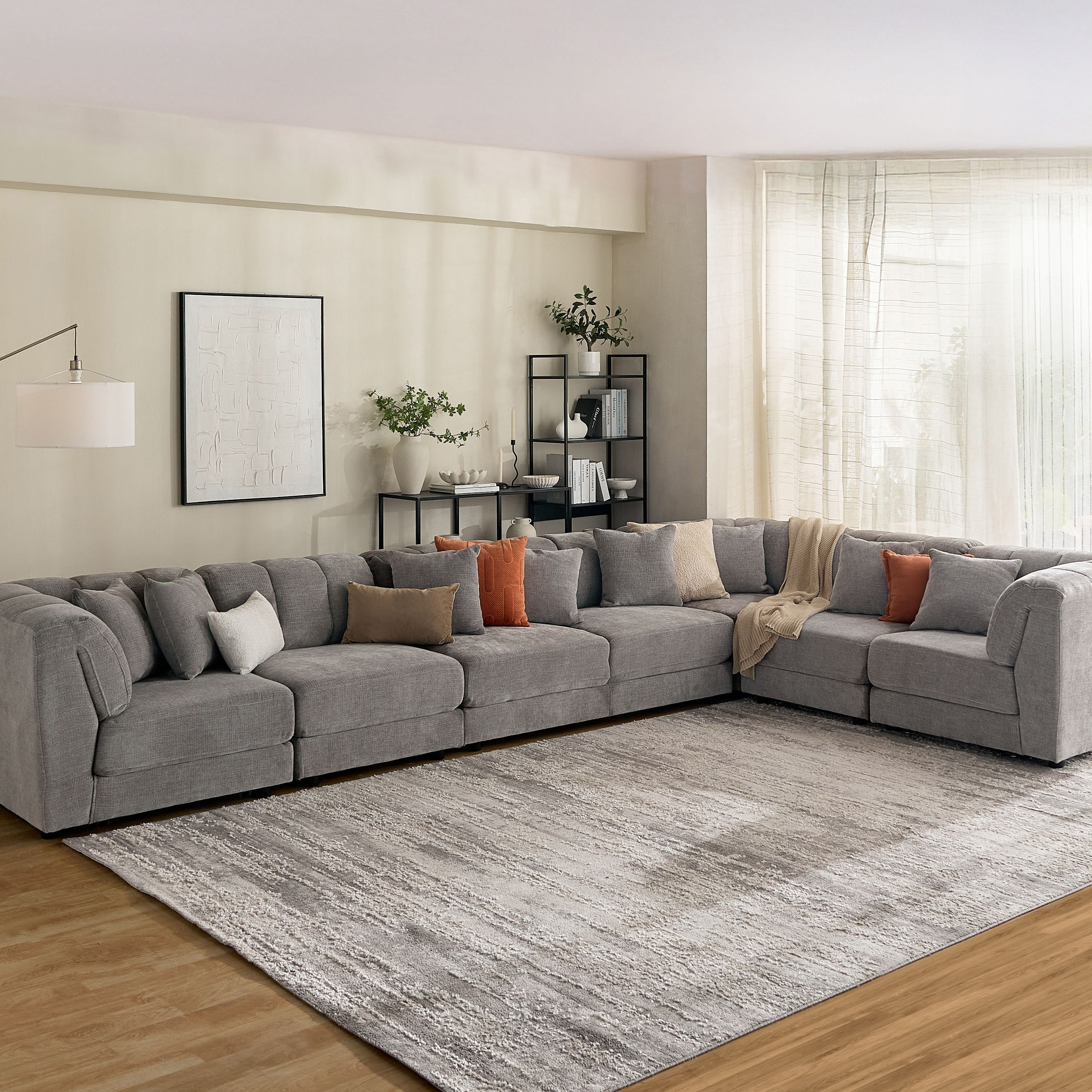 Skive Fabric Armless Chair with 2 Cushions-hbxlivingroom-sofasandarmchairs-modularsofas-image-8