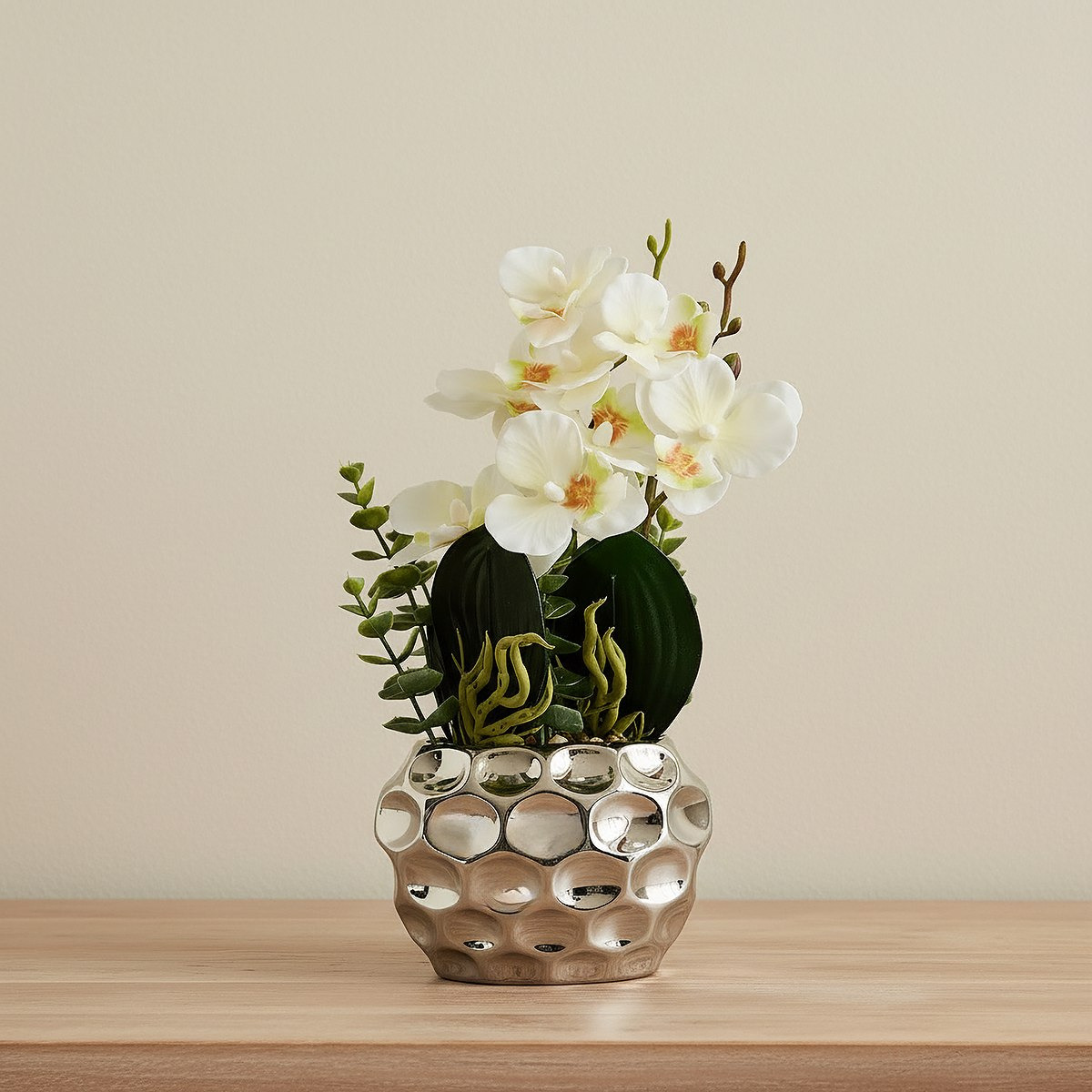 Areos Artificial Orchid Potted Plants in Ceramic Pot - 14x7x31 cm-hbxlivingroom-decorandaccessories-plantersandurns-image-1
