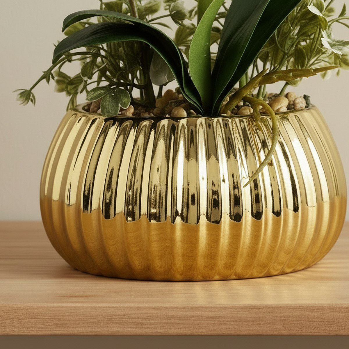 Areos Artificial Orchid Potted Plants in Ceramic Pot - 19x13.5x36 cm-hbxlivingroom-decorandaccessories-plantersandurns-image-3