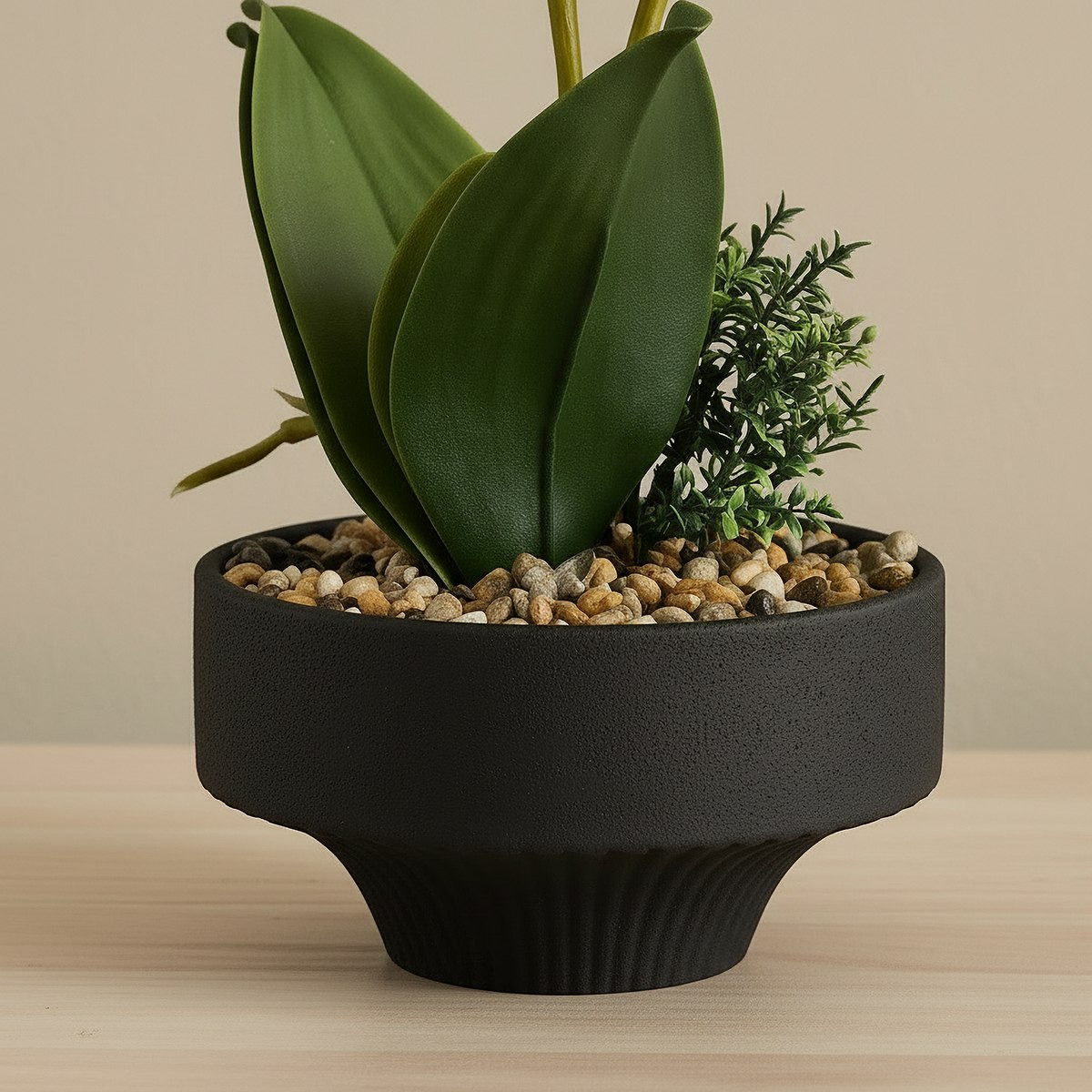 Areos Artificial Orchid Potted Plants in Ceramic Pot - 13x13x40 cm-hbxlivingroom-decorandaccessories-plantersandurns-image-2