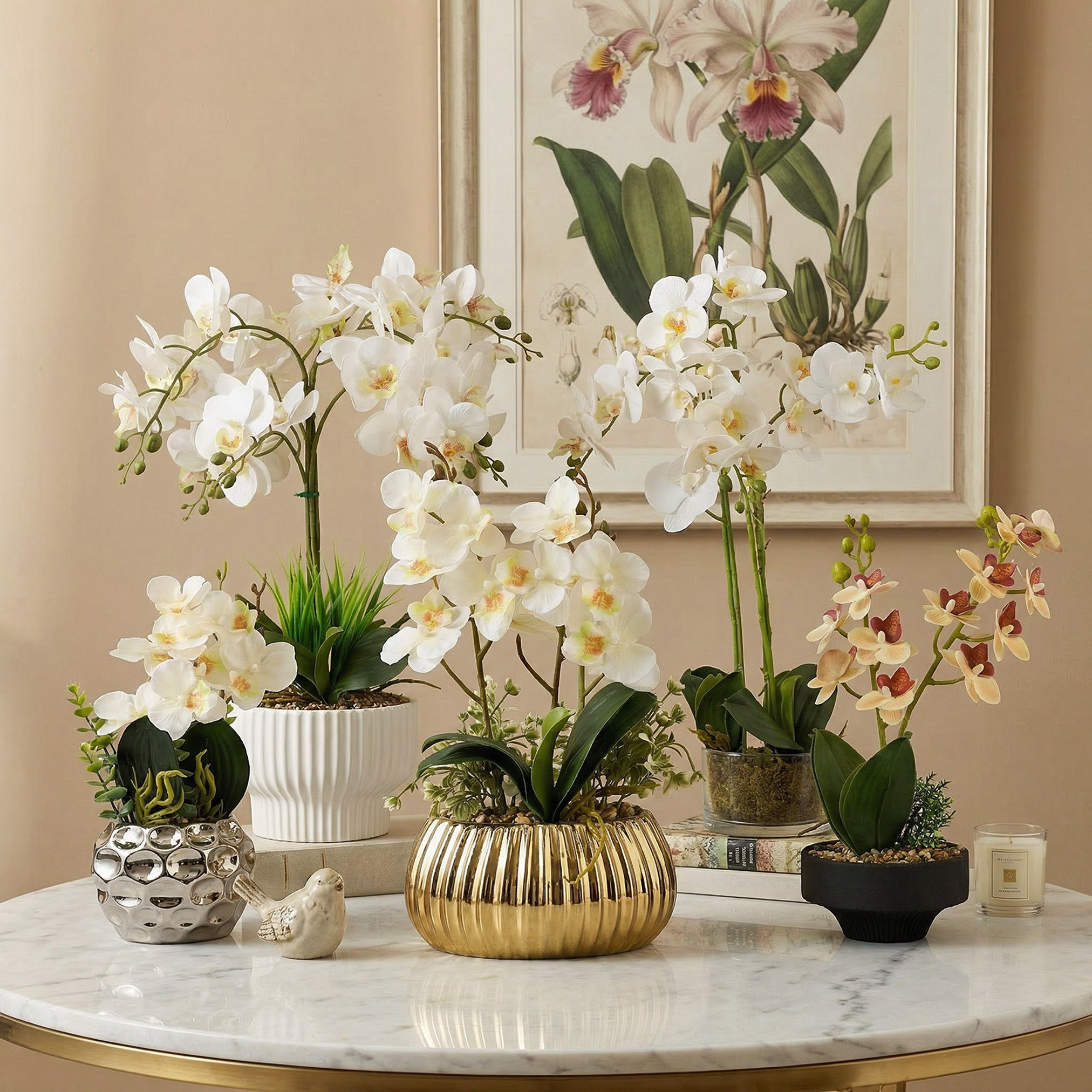 Areos Artificial Orchid Potted Plants in Ceramic Pot - 13x13x40 cm-hbxlivingroom-decorandaccessories-plantersandurns-image-4