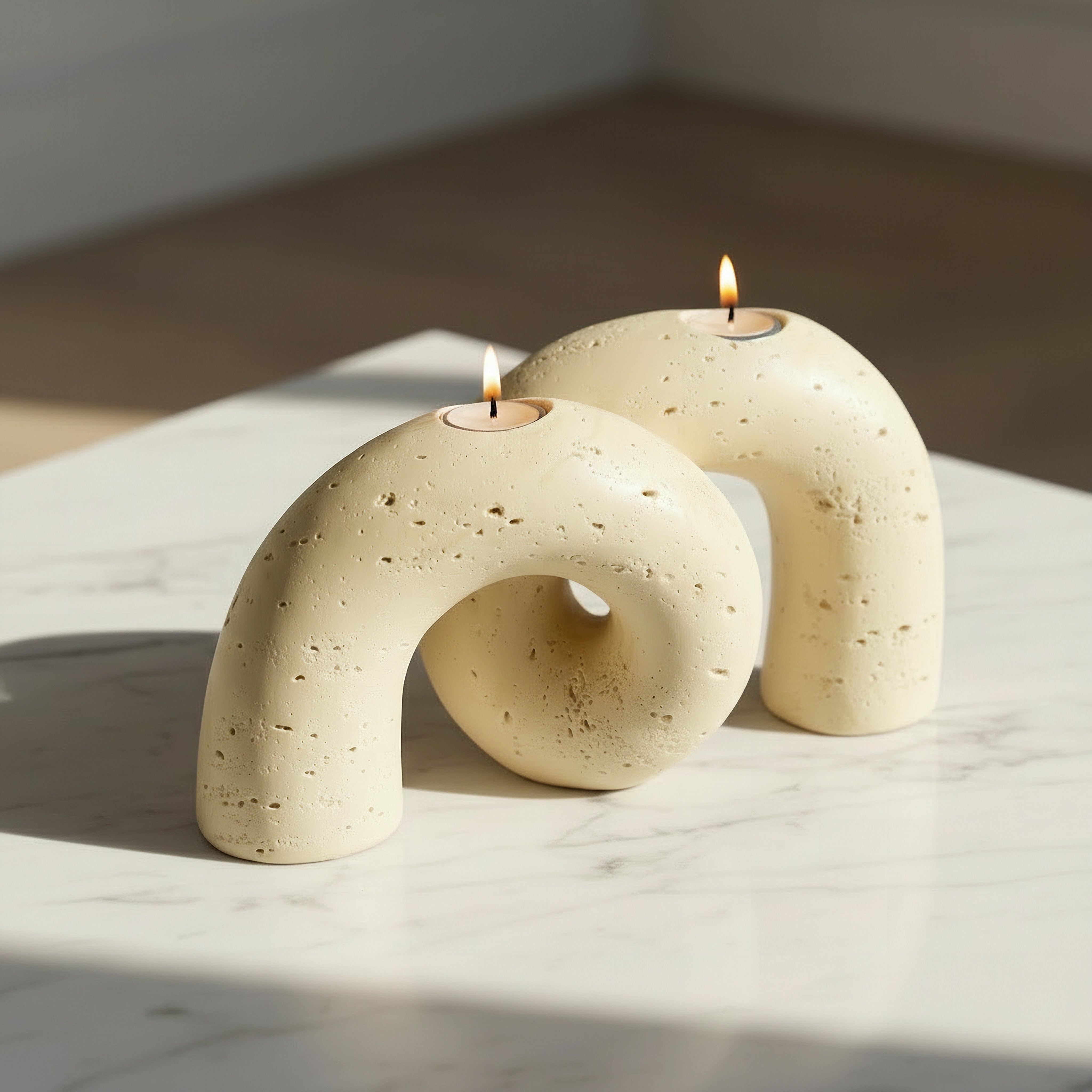 Umber Whyton Anelli Decorative Taper Candleholder - 25x10.5x13.5 cm-hbxlivingroom-decorandaccessories-candleholders-image-2