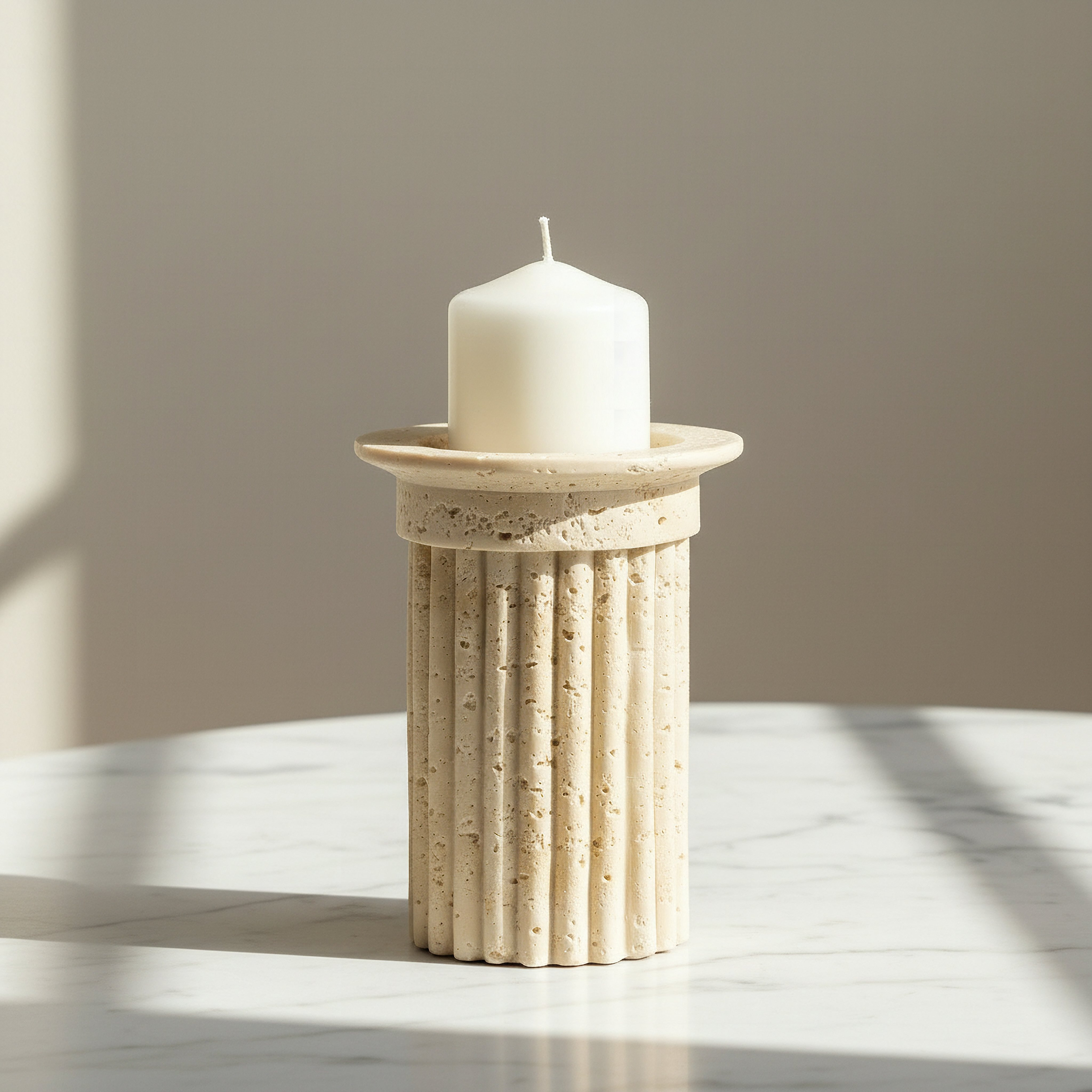 Umber Whyton Anelli Decorative Pillar Candleholder - 12x12x15.5 cm-hbxlivingroom-decorandaccessories-candleholders-image-1