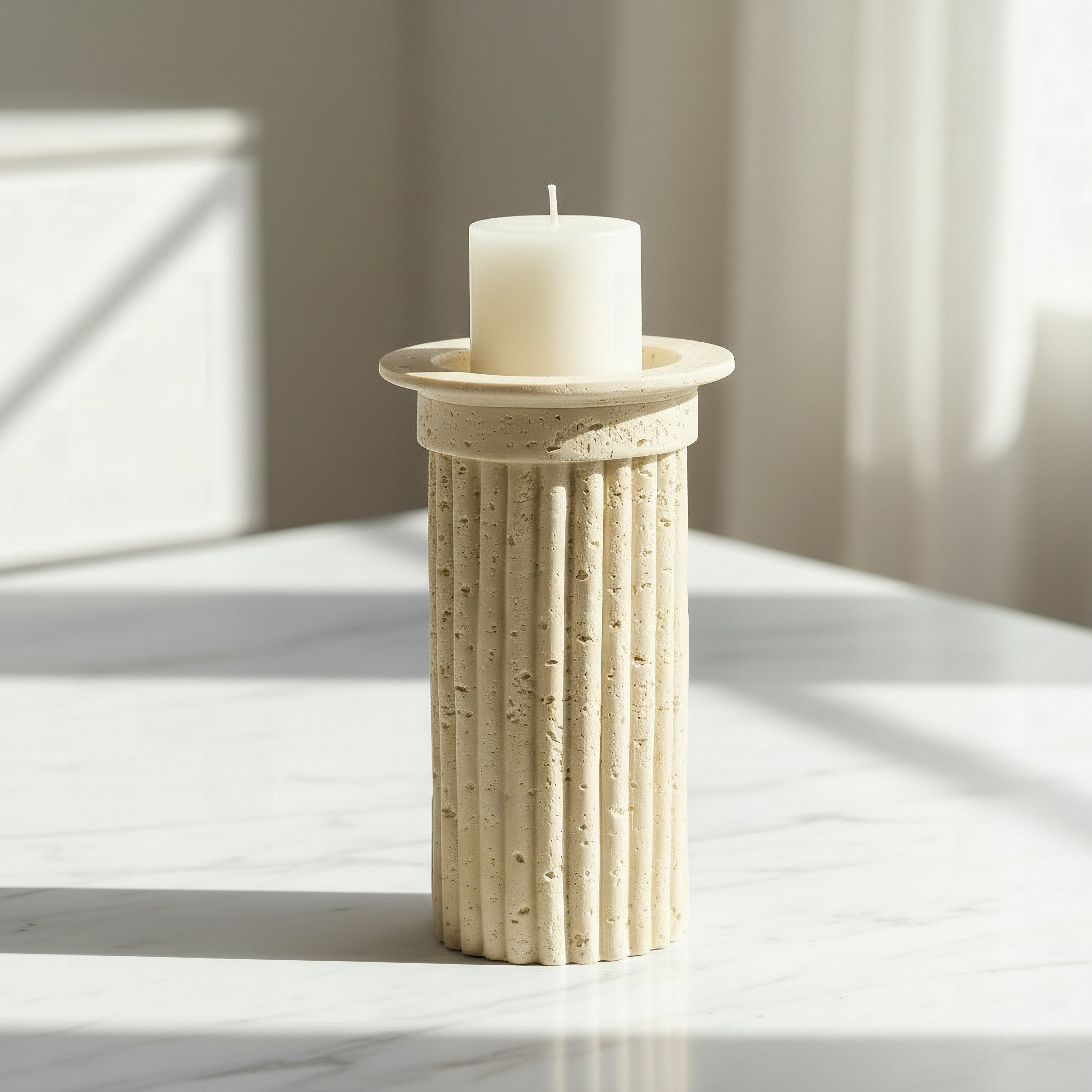 Umber Whyton Anelli Decorative Pillar Candleholder - 12x12x20 cm-hbxlivingroom-decorandaccessories-candleholders-image-1