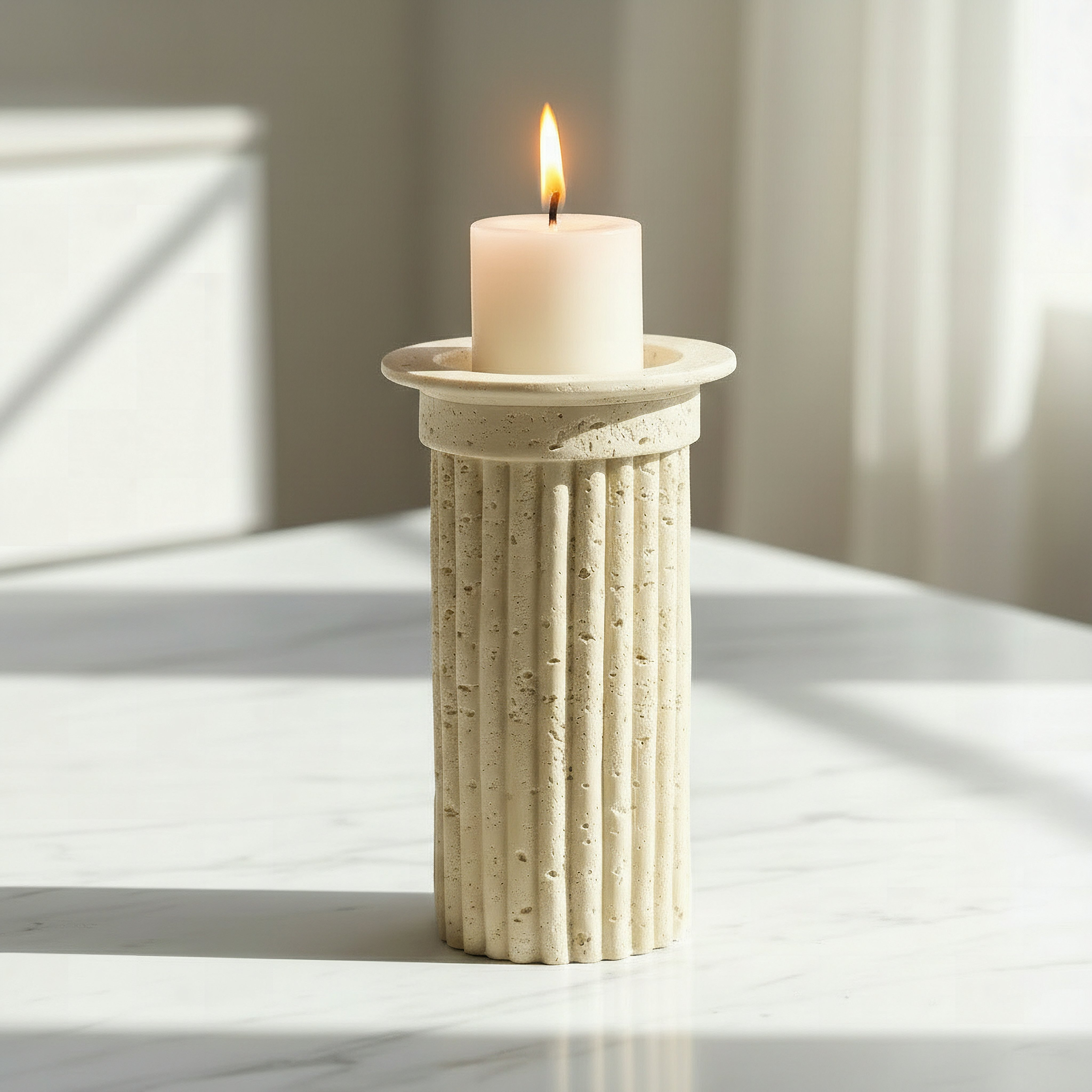 Umber Whyton Anelli Decorative Pillar Candleholder - 12x12x20 cm-hbxlivingroom-decorandaccessories-candleholders-image-2