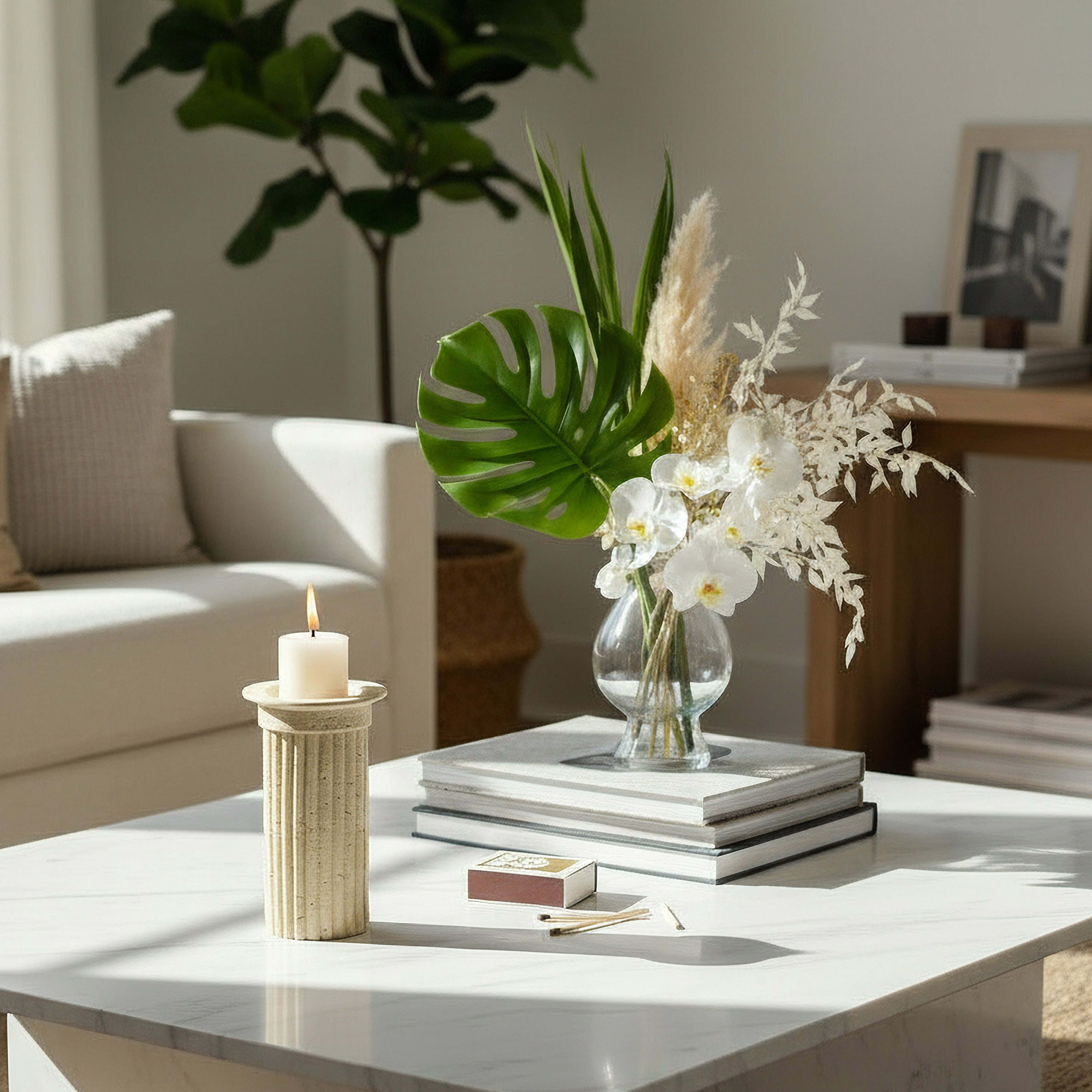 Umber Whyton Anelli Decorative Pillar Candleholder - 12x12x20 cm-hbxlivingroom-decorandaccessories-candleholders-image-5