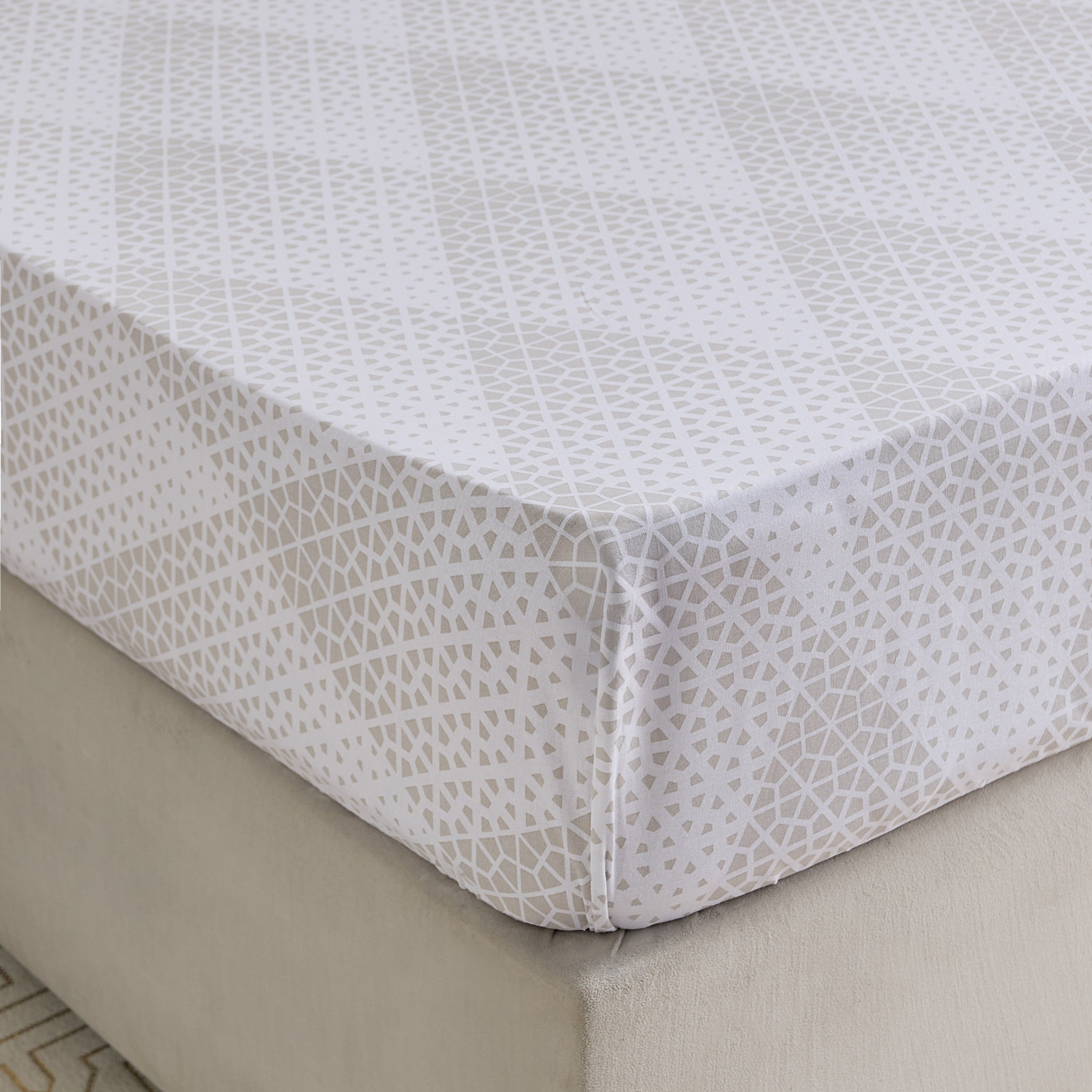 Malta Cara Printed Cotton Single Fitted Sheet - 90x200+33 cm-hbxhomeware-hbxbedroom-image-1