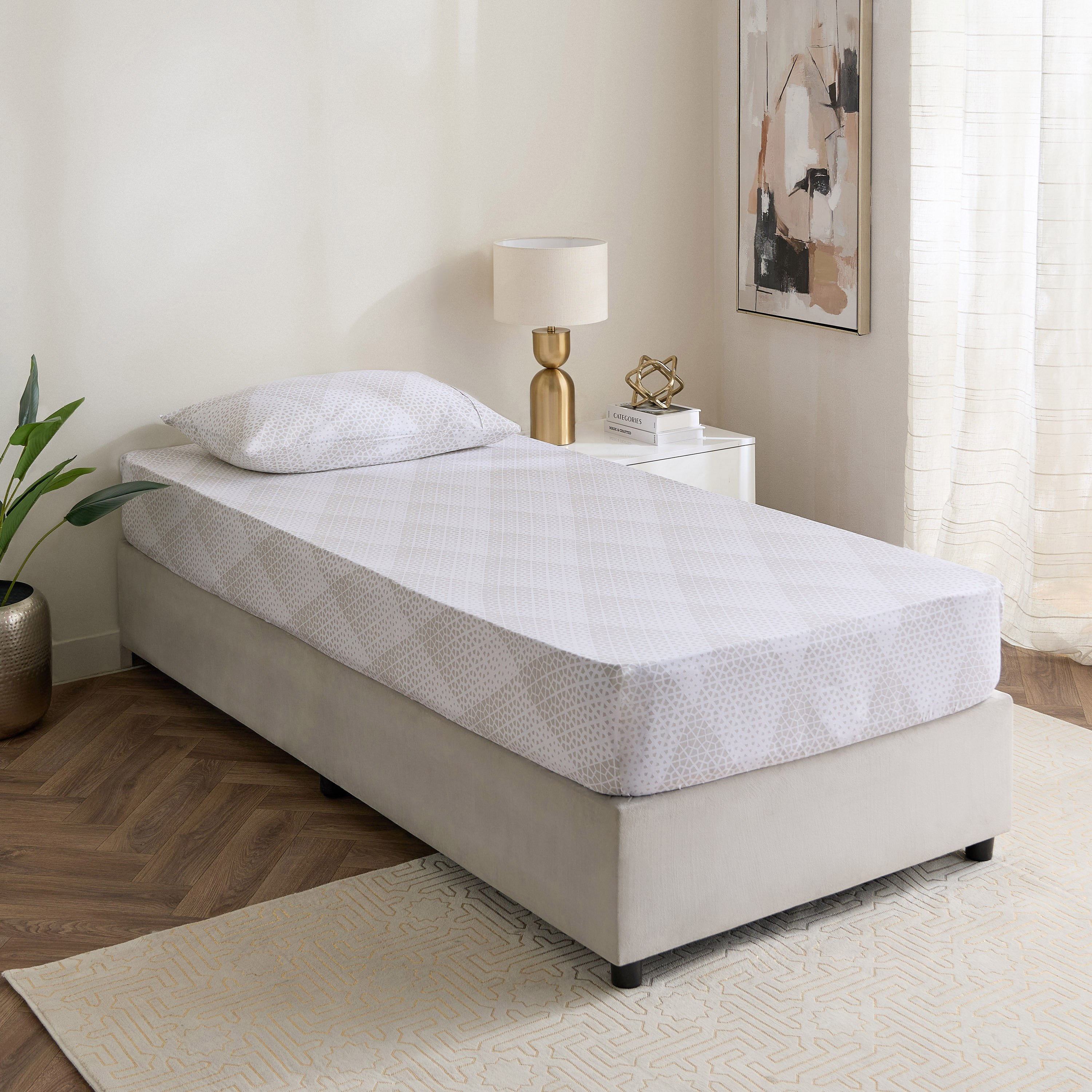Malta Cara Printed Cotton Single Fitted Sheet - 90x200+33 cm-hbxhomeware-hbxbedroom-image-7
