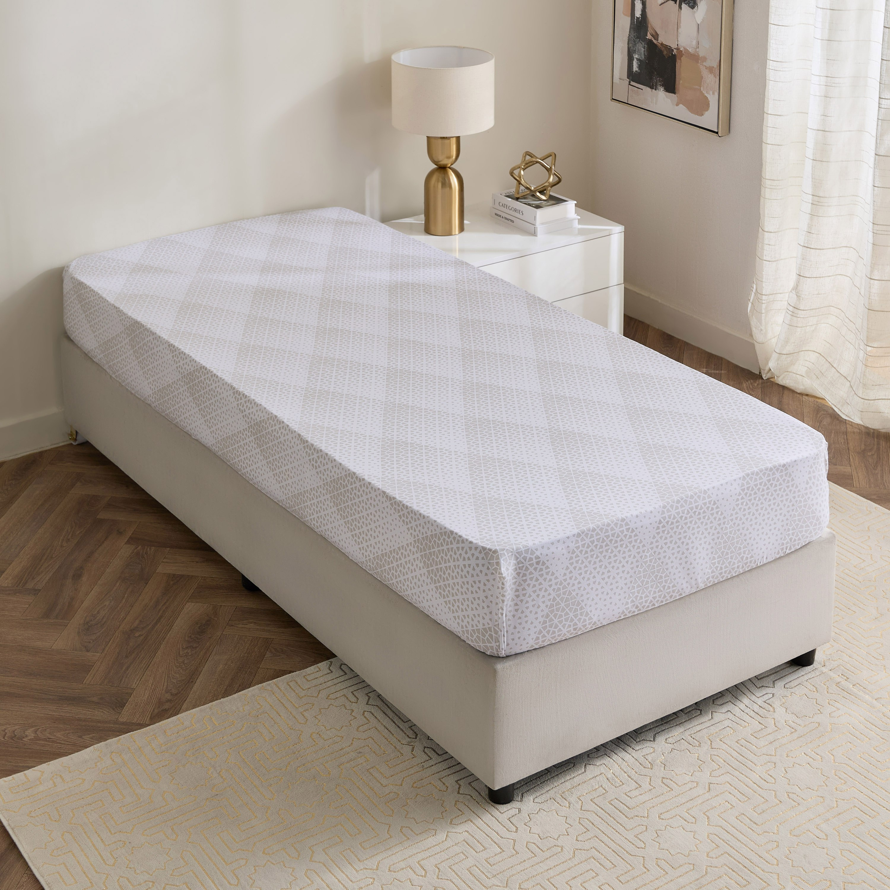 Malta Cara Printed Cotton Twin Fitted Sheet - 120x200+33 cm-hbxhomeware-hbxbedroom-image-2