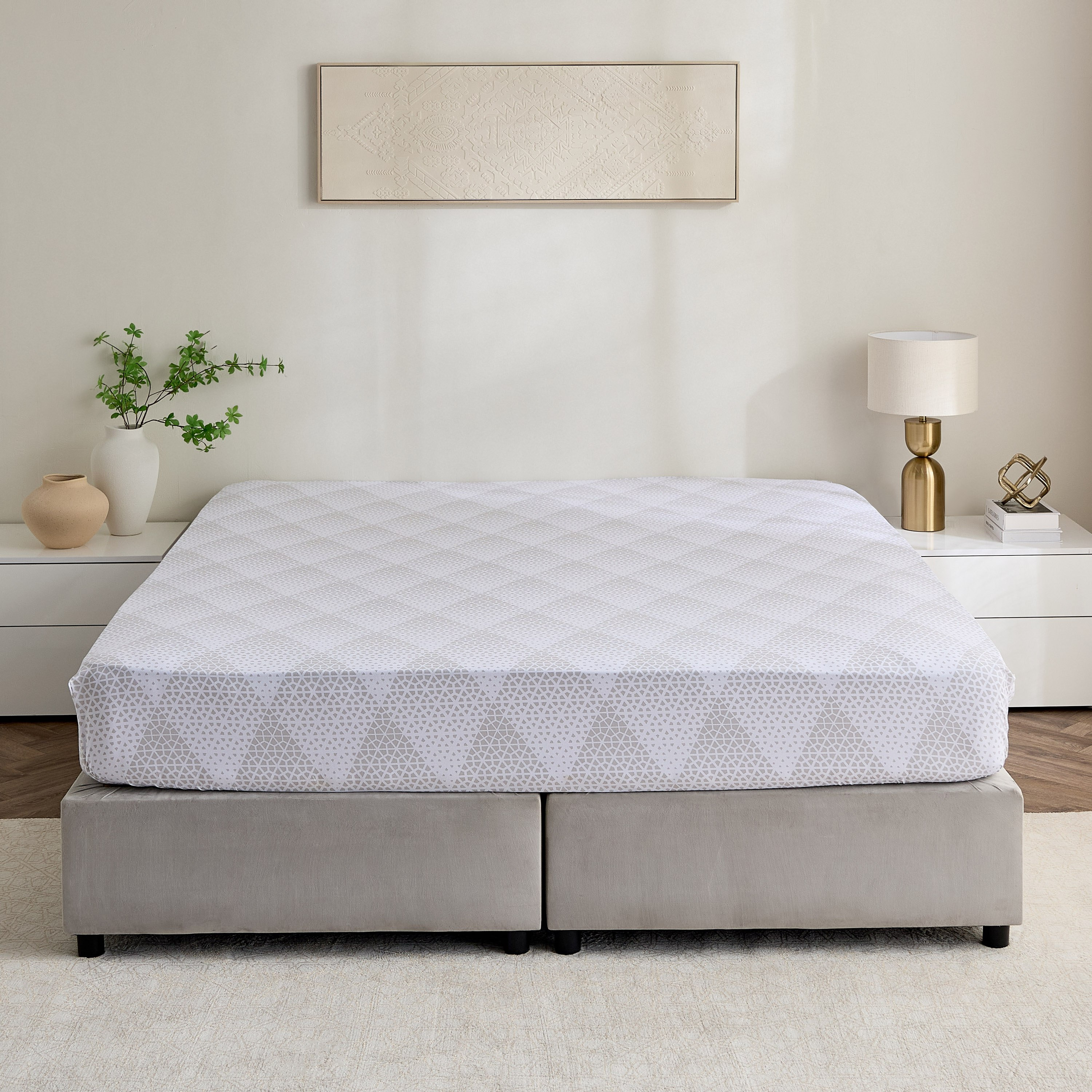 Malta Cara Printed Cotton King Fitted Sheet - 180x200+33 cm-hbxhomeware-hbxbedroom-image-3