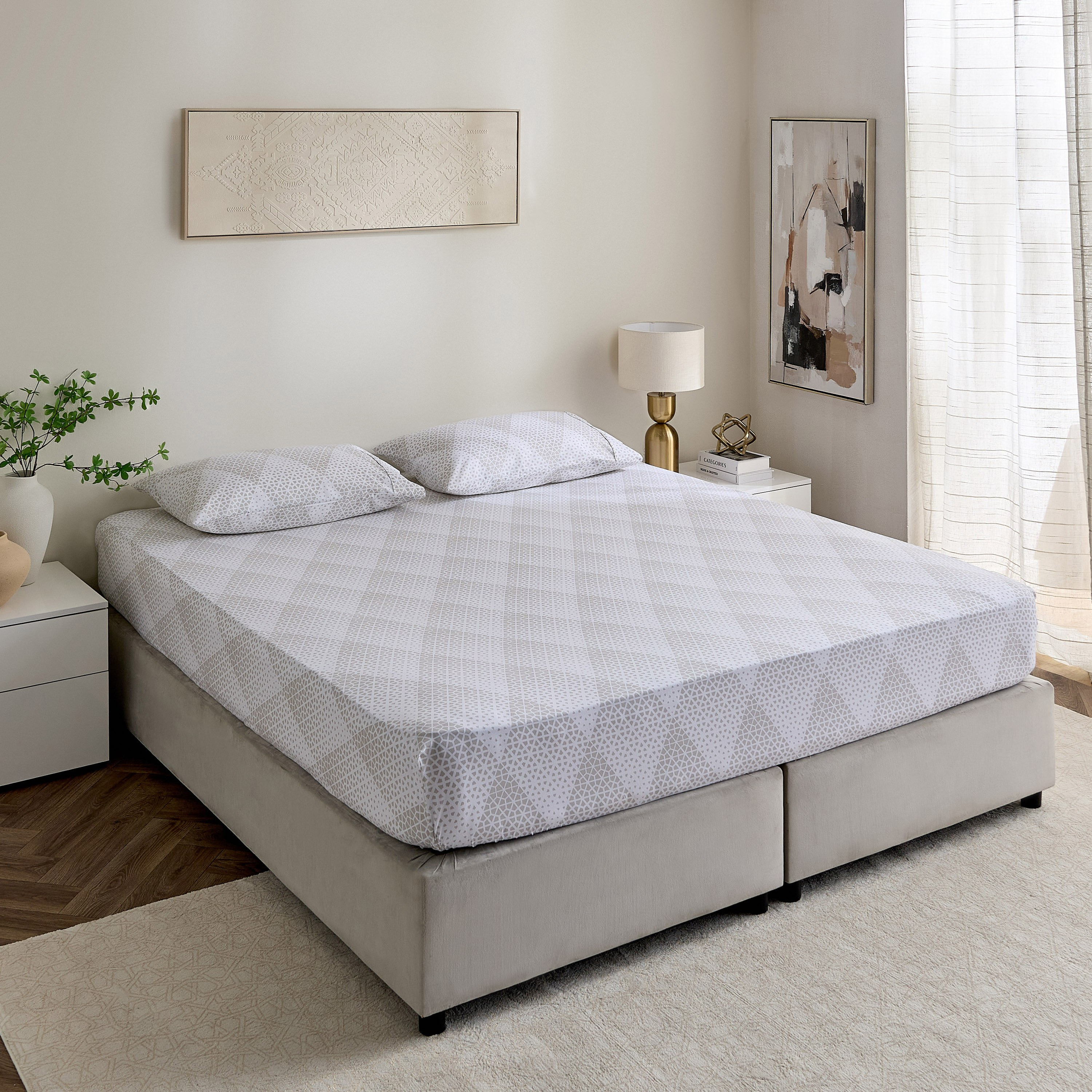 Malta Cara Printed Cotton King Fitted Sheet - 180x200+33 cm-hbxhomeware-hbxbedroom-image-7