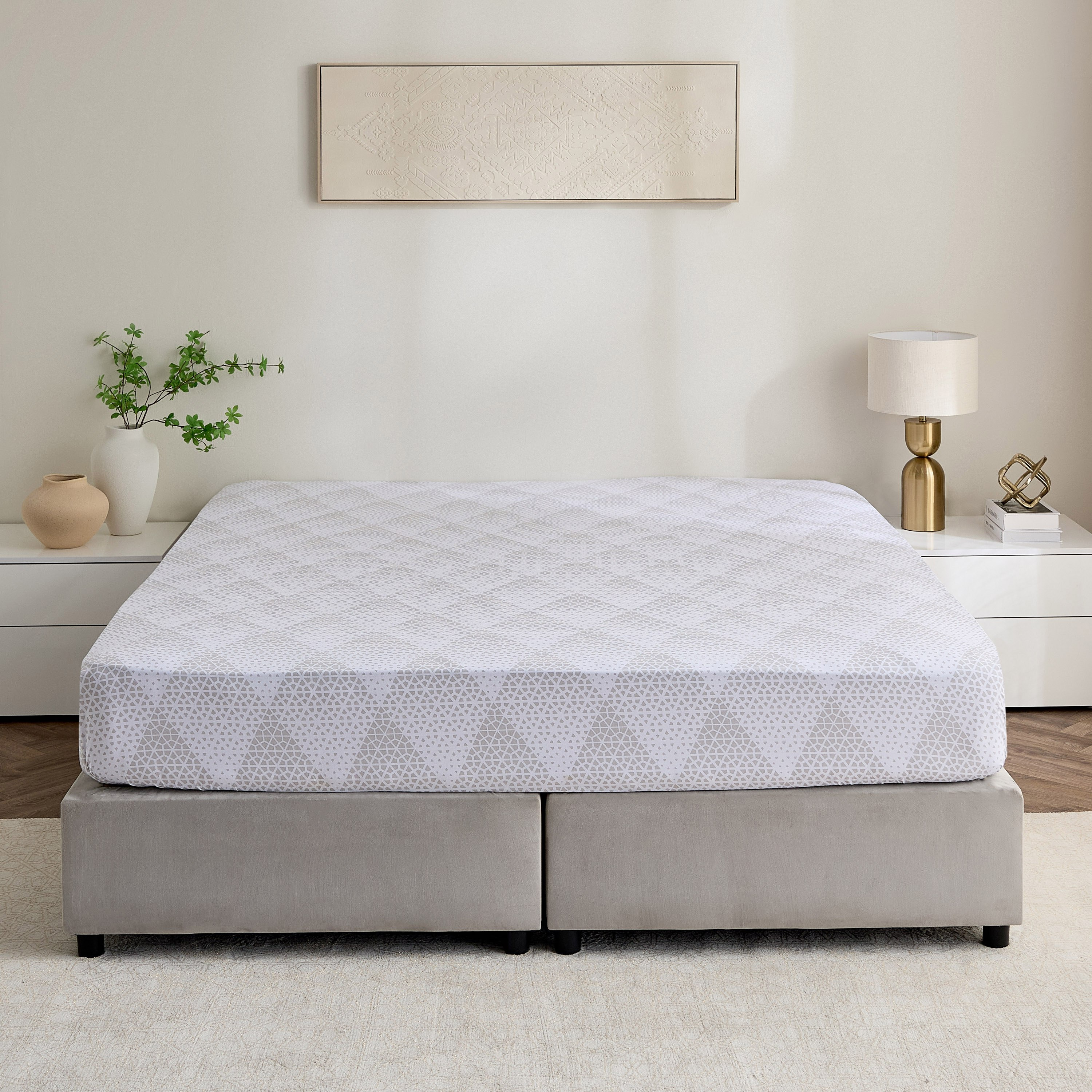 Malta Cara Printed Cotton Super King Fitted Sheet - 200x200+33 cm-hbxhomeware-hbxbedroom-image-3