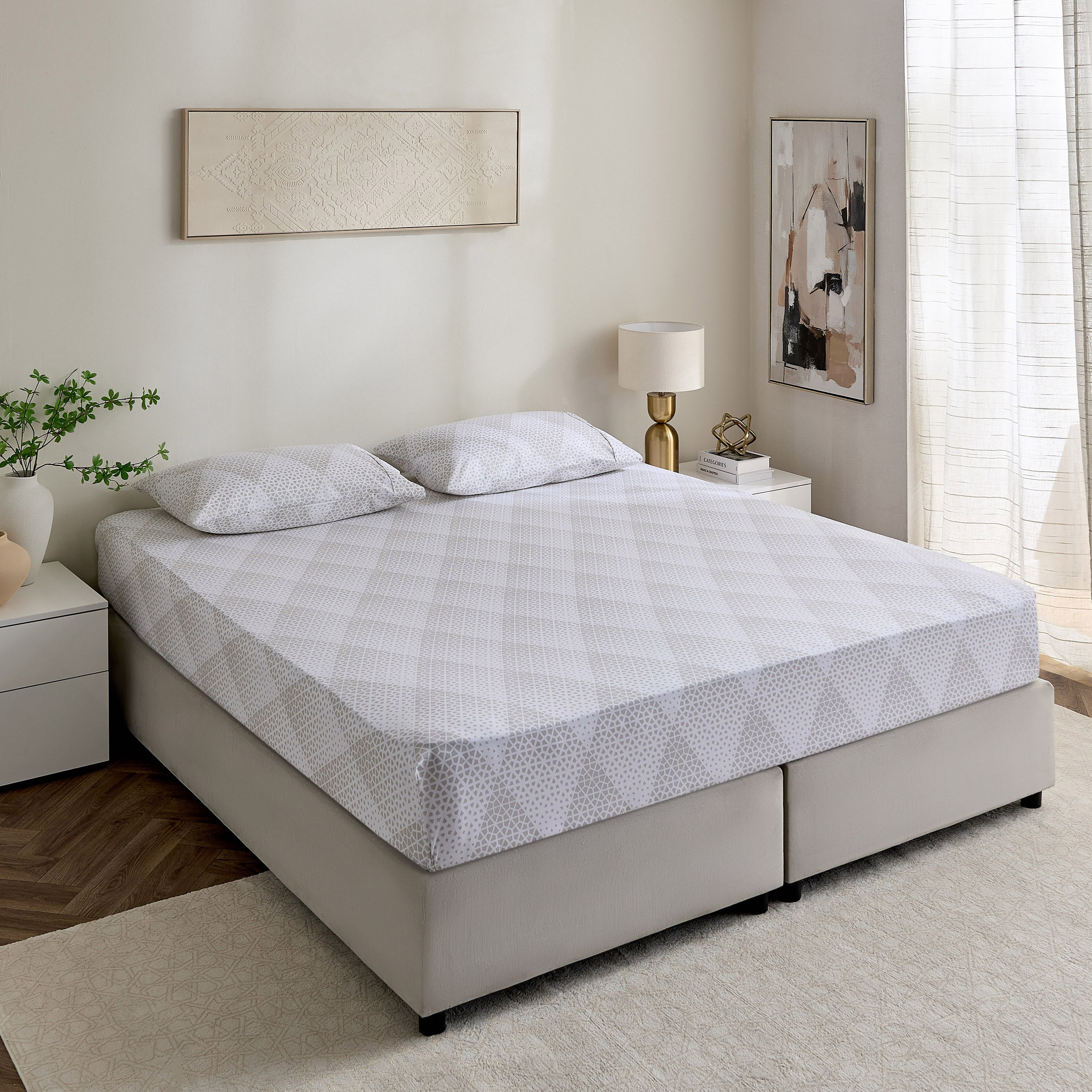 Malta Cara Printed Cotton Super King Fitted Sheet - 200x200+33 cm-hbxhomeware-hbxbedroom-image-7