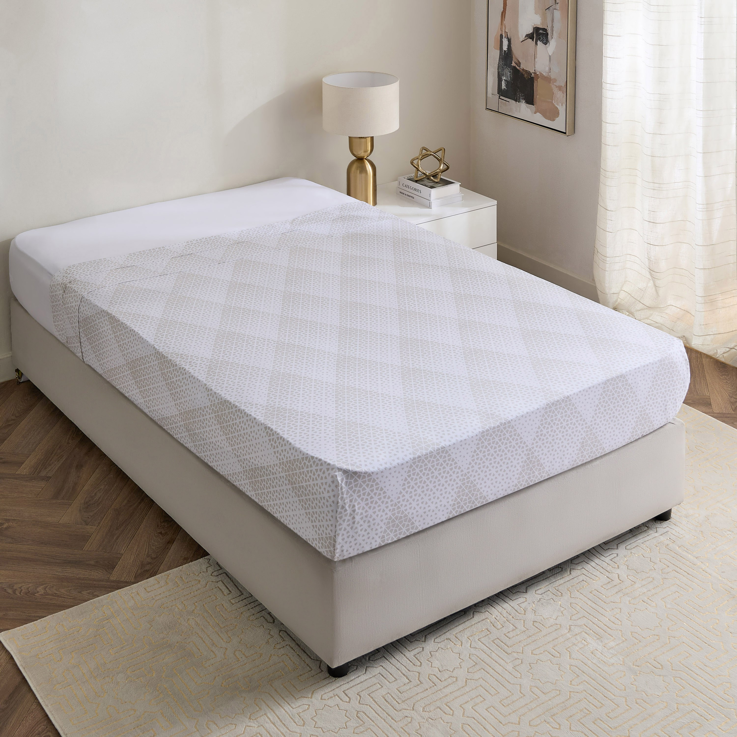 Malta Cara Printed Cotton Twin Flat Sheet - 170x260 cm-hbxhomeware-hbxbedroom-image-2