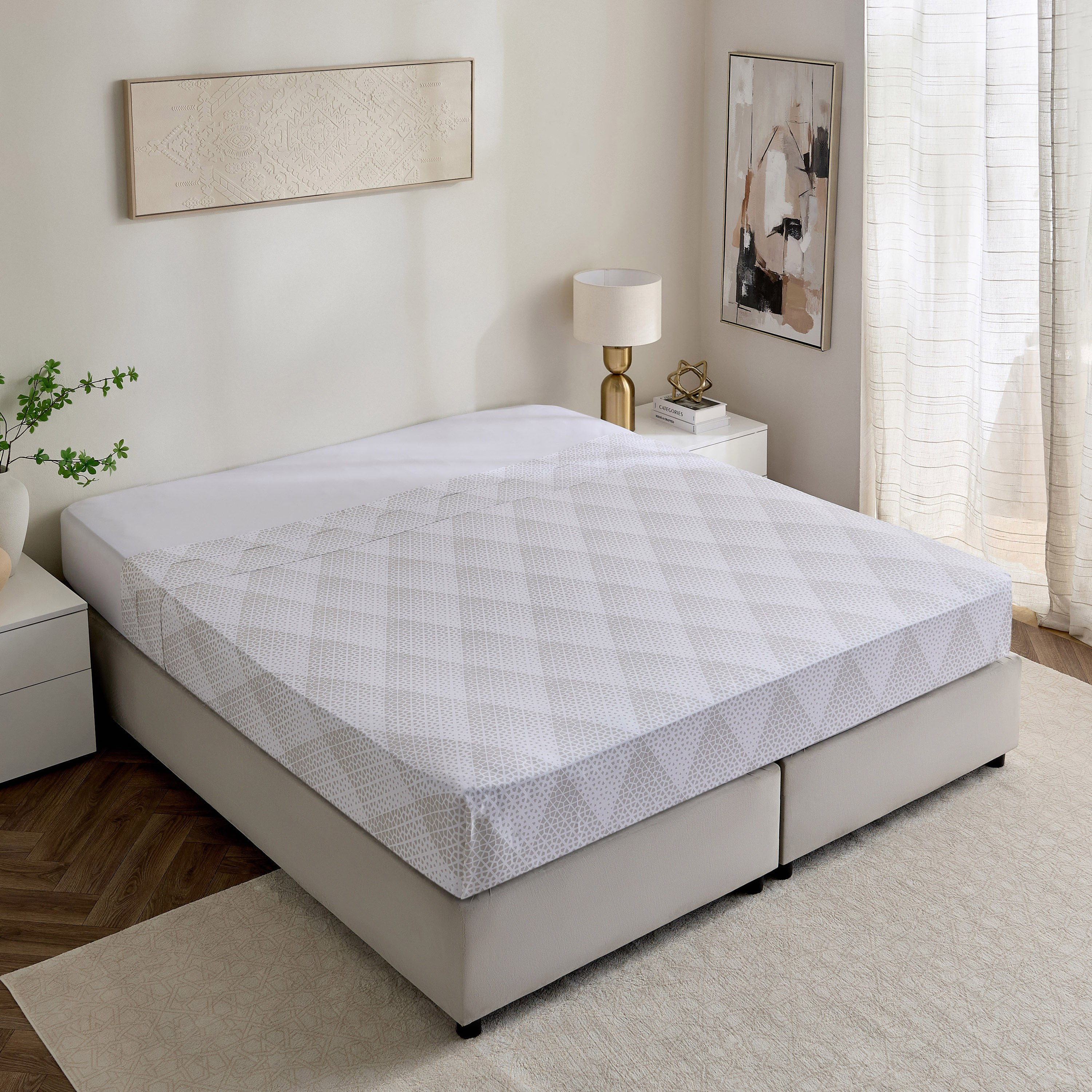 Malta Cara Printed Cotton King Flat Sheet - 240x260 cm-hbxhomeware-bedding-flatsheets-image-2