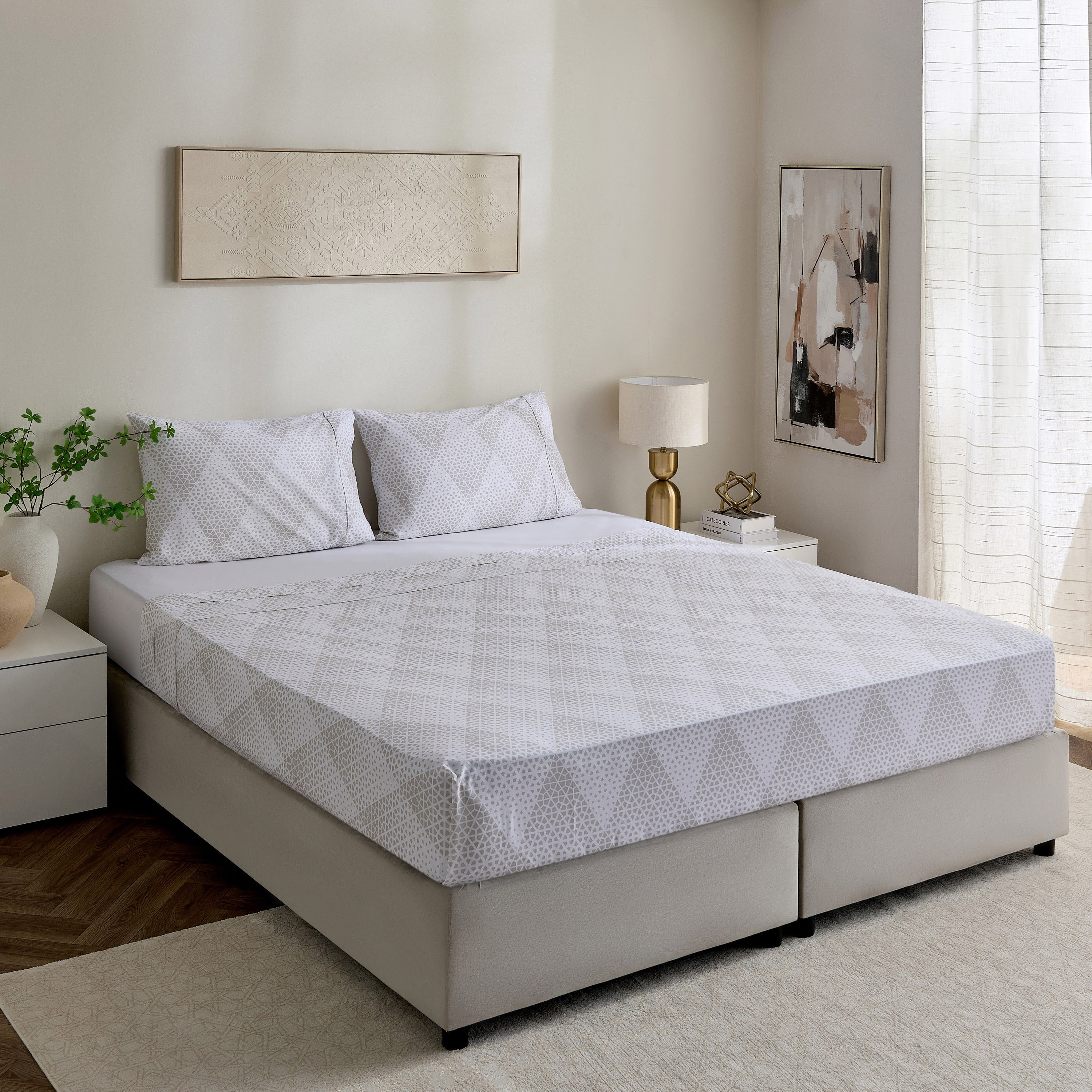 Malta Cara Printed Cotton King Flat Sheet - 240x260 cm-hbxhomeware-bedding-flatsheets-image-7
