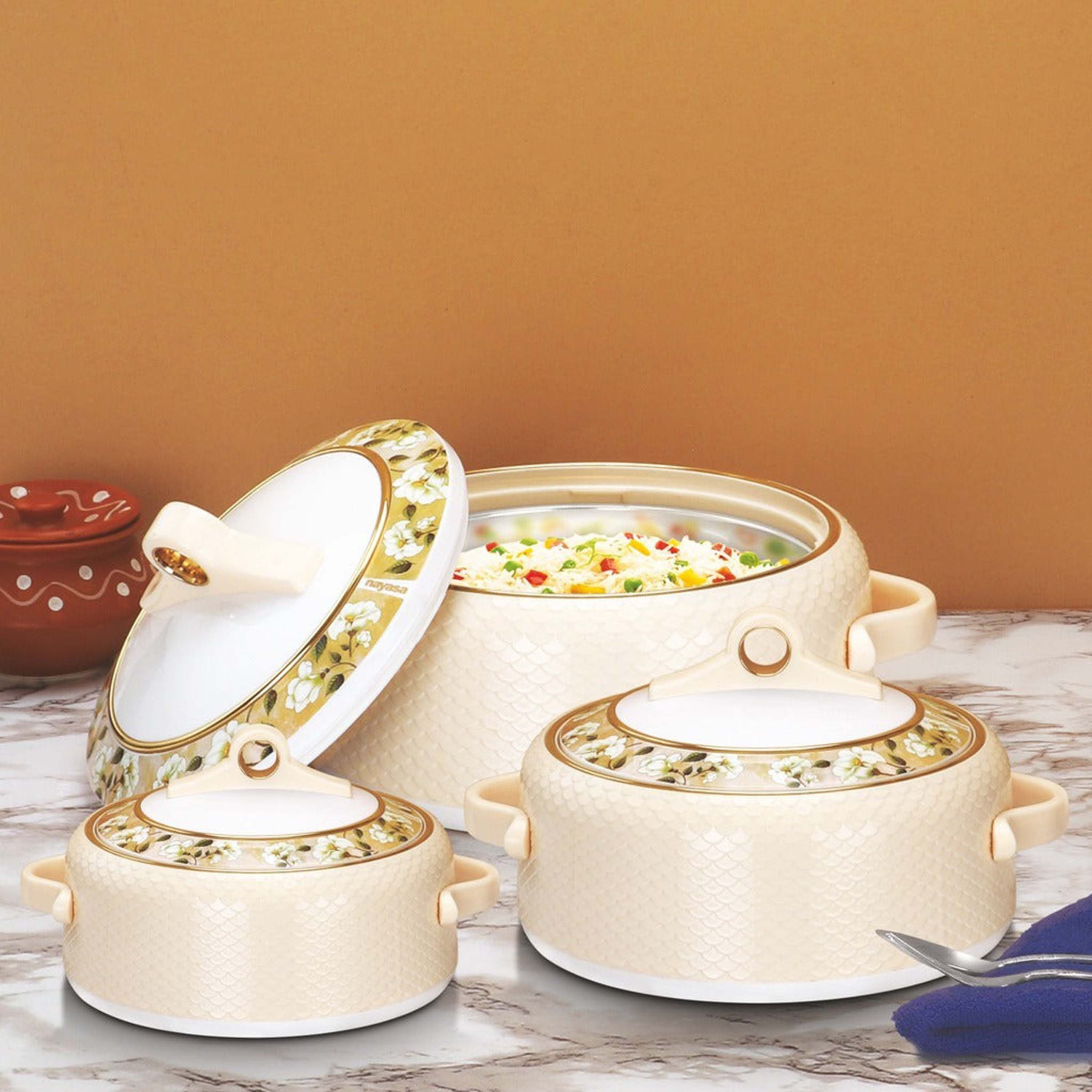 طقم كسرولات عازلة للحرارة 3 قطع من أورا-hbxdecorandfurnishings-tabletop-serveware-image-2