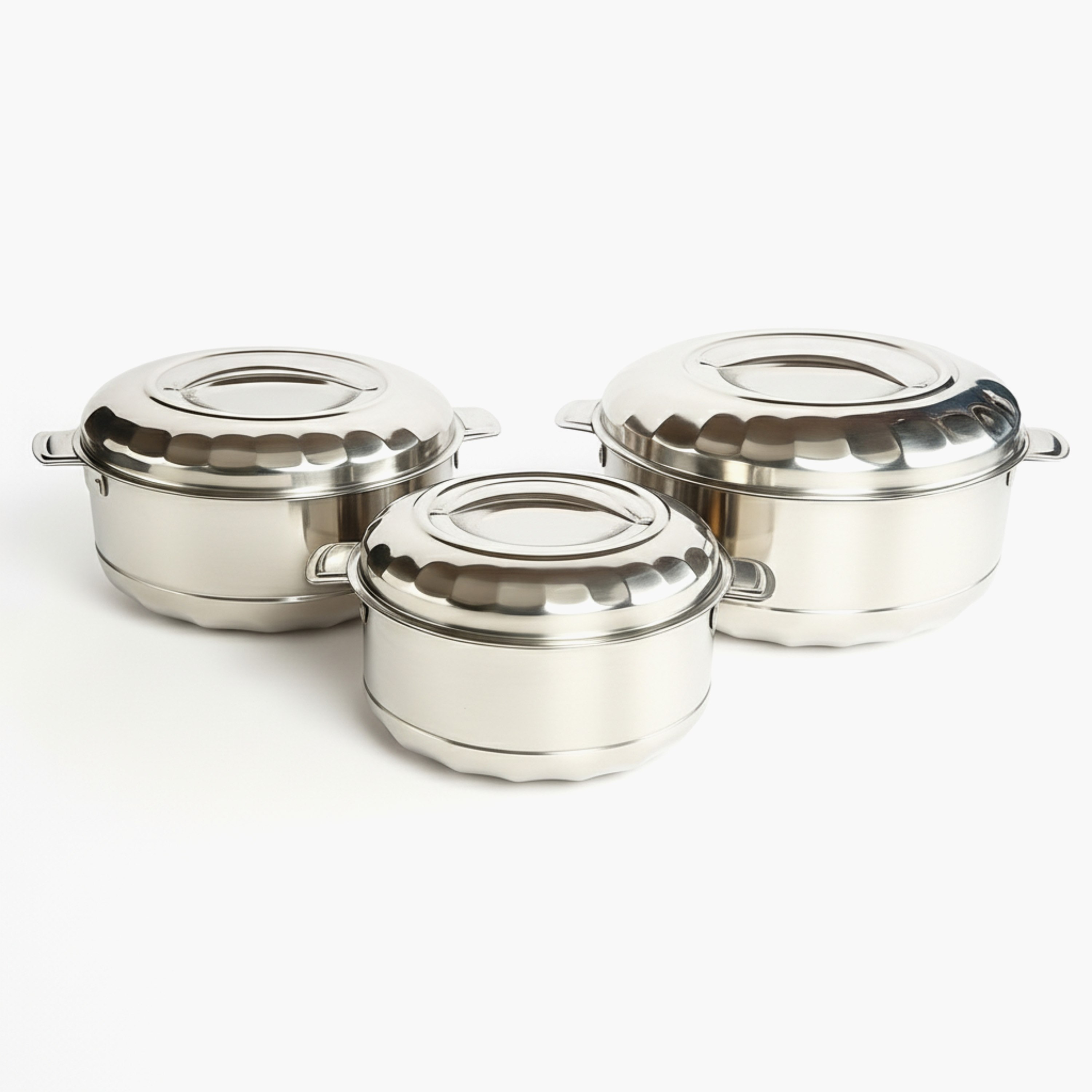 طقم كسرولات ستانليس ستيل عازلة للحرارة 3 قطع من أورا-hbxdecorandfurnishings-tabletop-serveware-image-2