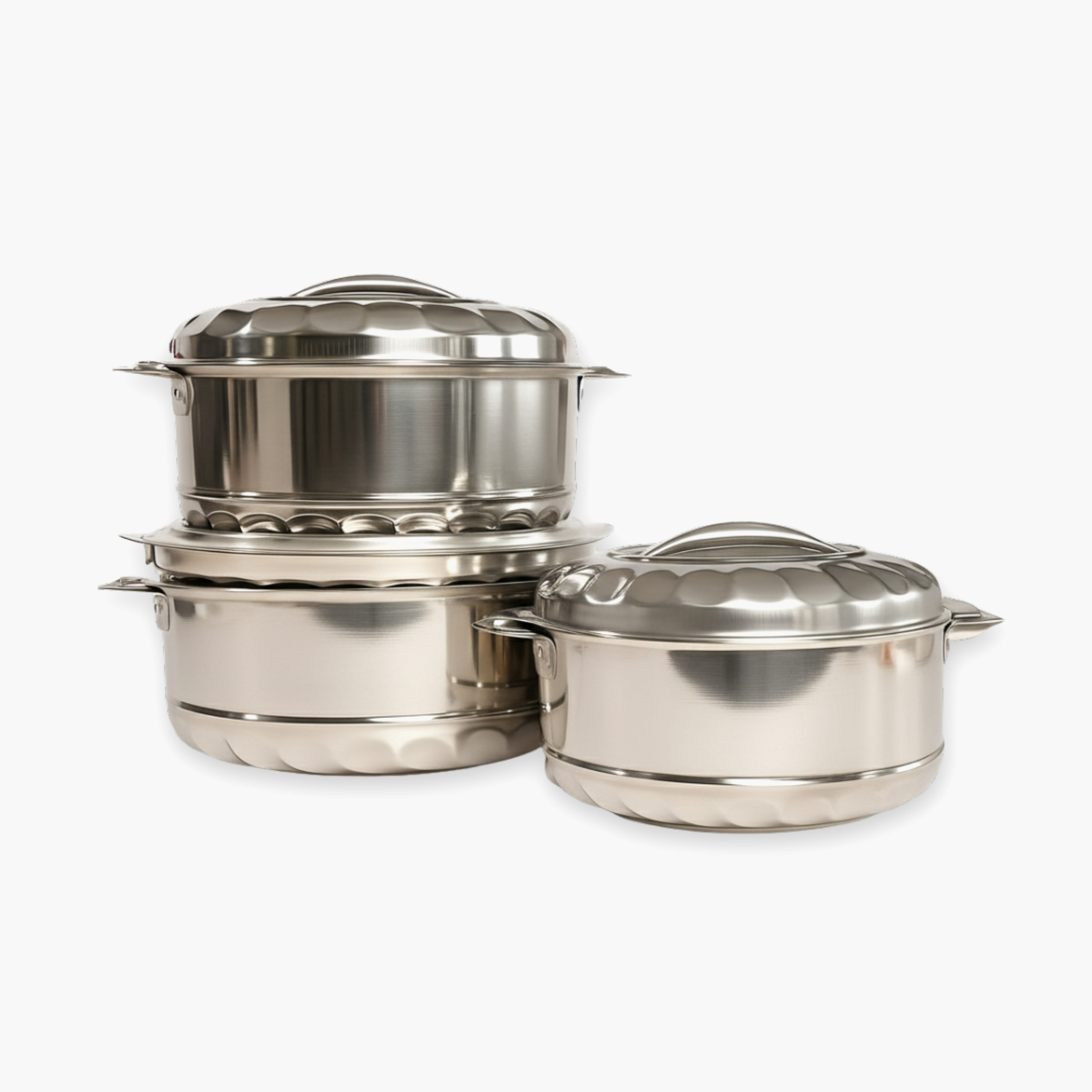 طقم كسرولات ستانليس ستيل عازلة للحرارة 3 قطع من أورا-hbxdecorandfurnishings-tabletop-serveware-image-3