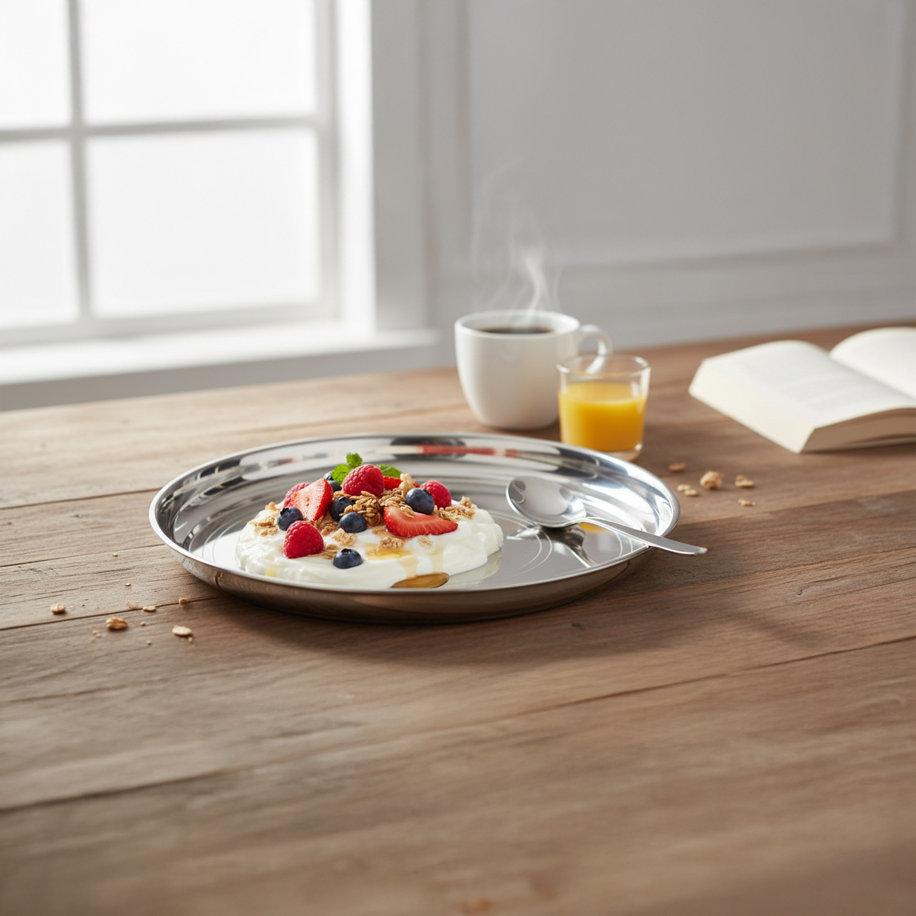 صينية ستانلس ستيل من أورا-hbxdecorandfurnishings-tabletop-crockery-image-2