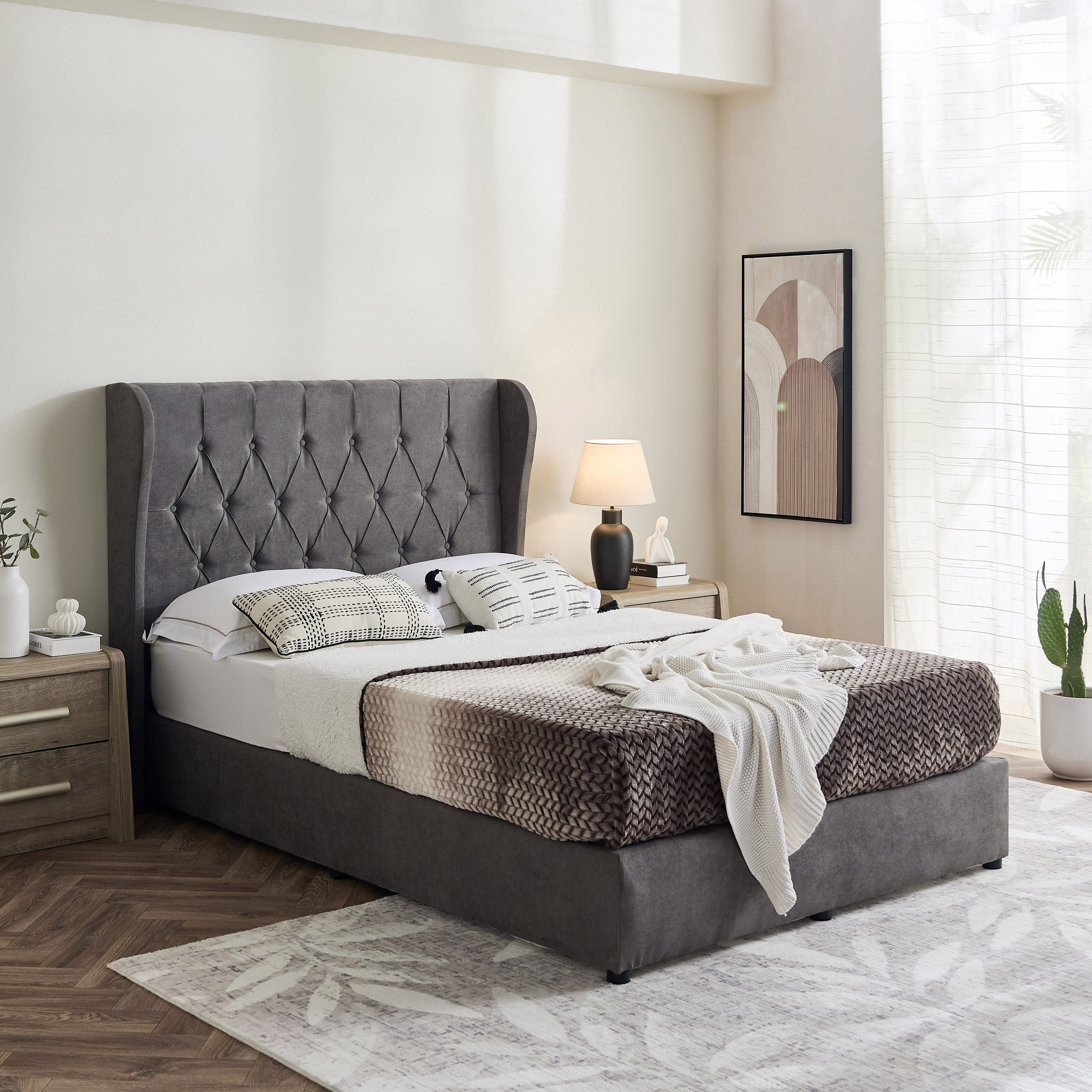 Curvy Chester Twin Upholstered Bed - 120x200 cm-hbxbedroom-bedsandbedsets-upholsteredbeds-twin-image-7