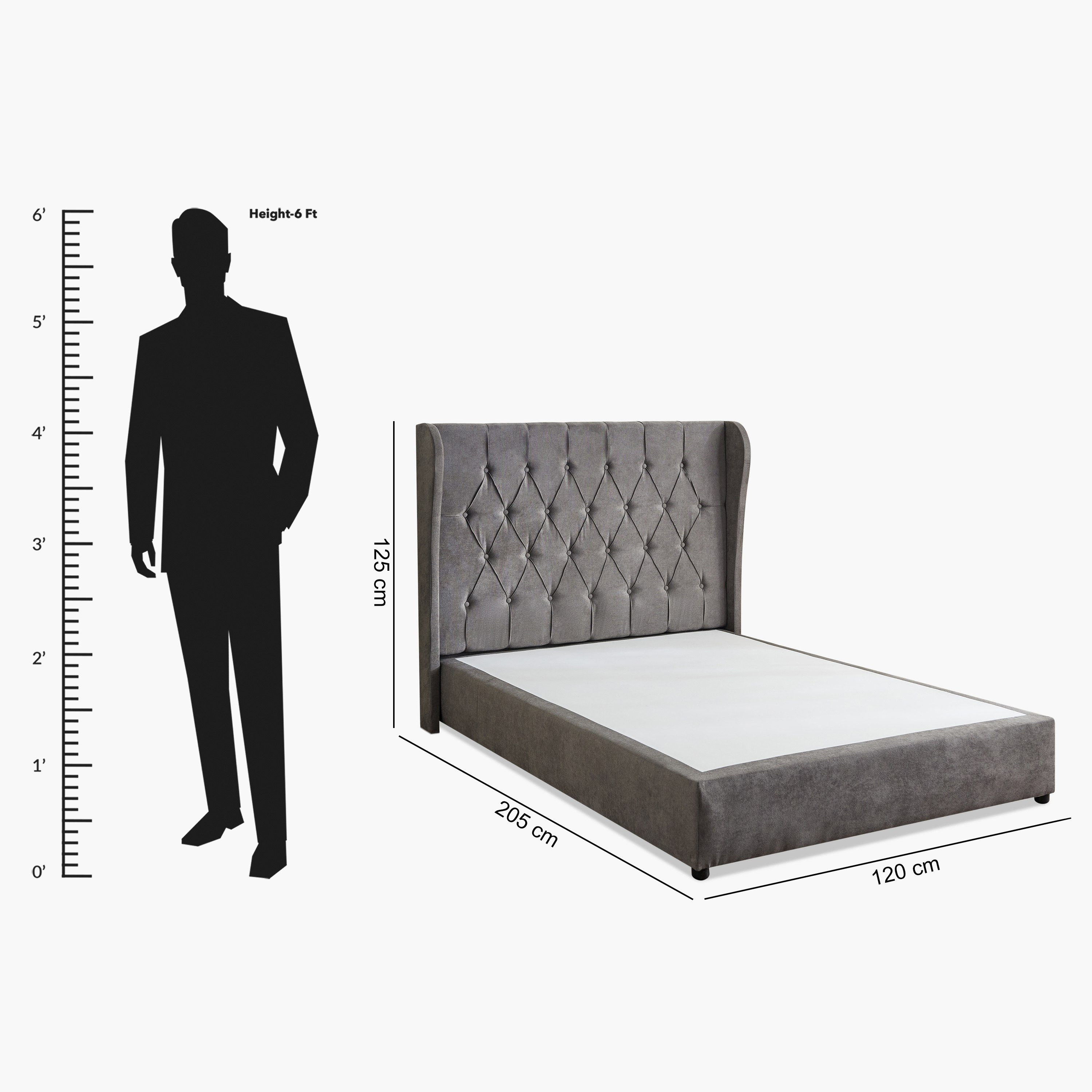 Curvy Chester Twin Upholstered Bed - 120x200 cm-hbxbedroom-bedsandbedsets-upholsteredbeds-twin-image-9