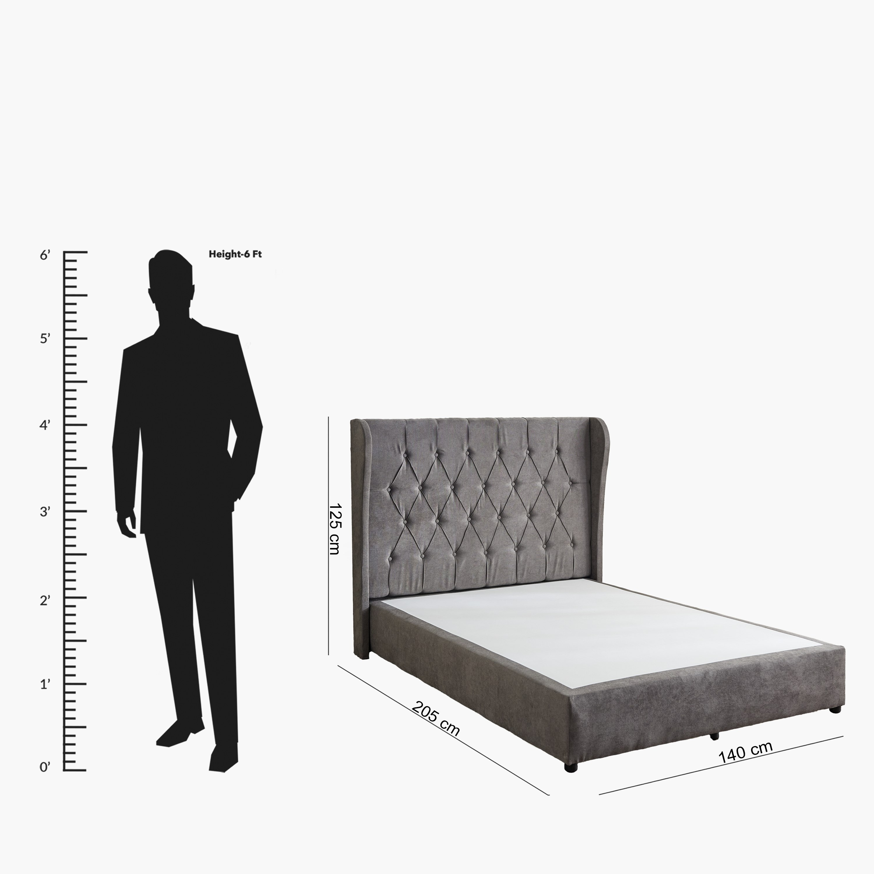 Curvy Chester Queen Upholstered Bed - 140x200 cm-hbxbedroom-bedsandbedsets-beds-queen-image-9
